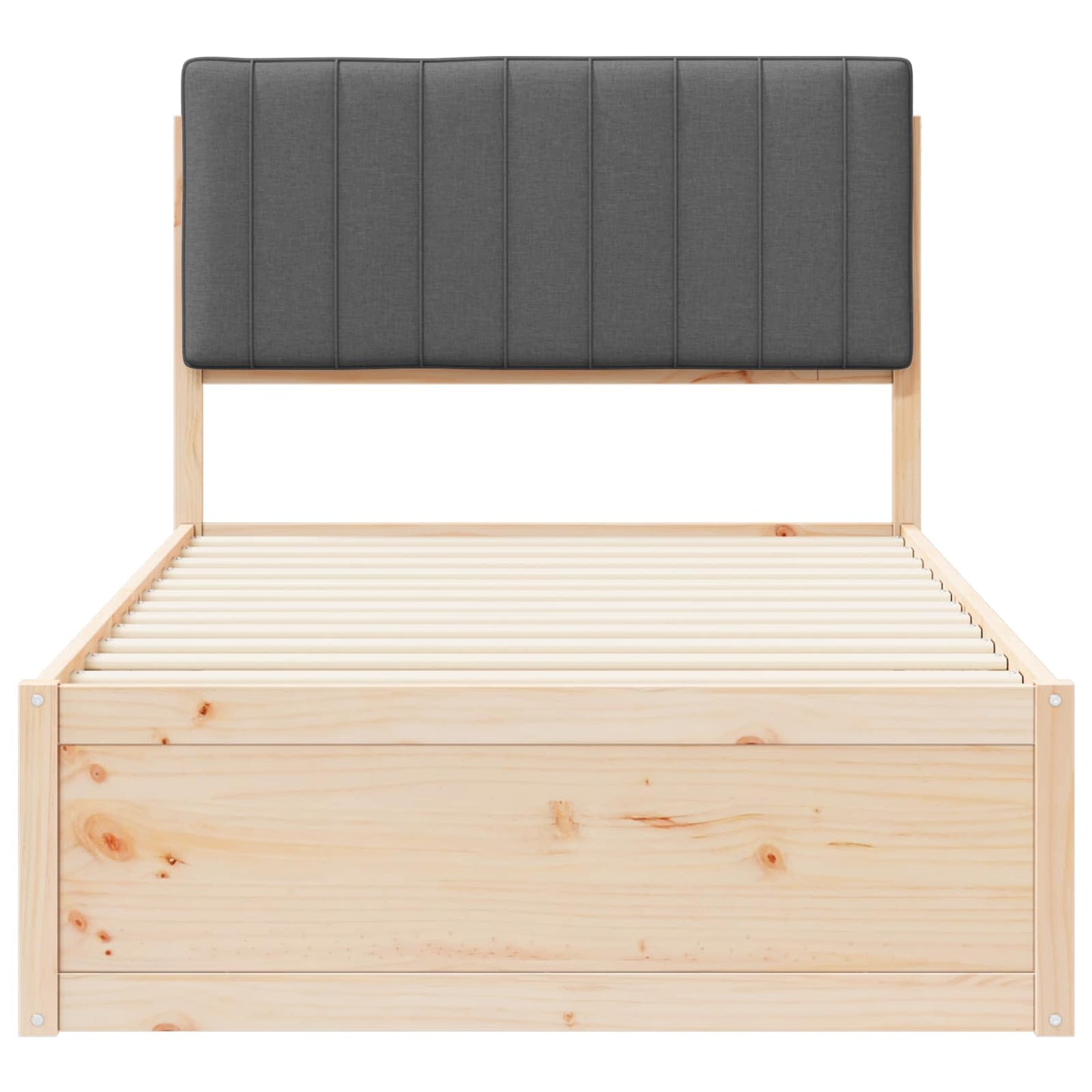 vidaXL Σκελετός Κρεβατιού με Επενδεδυμένο Κεφαλάρι Σκούρο Γκρι