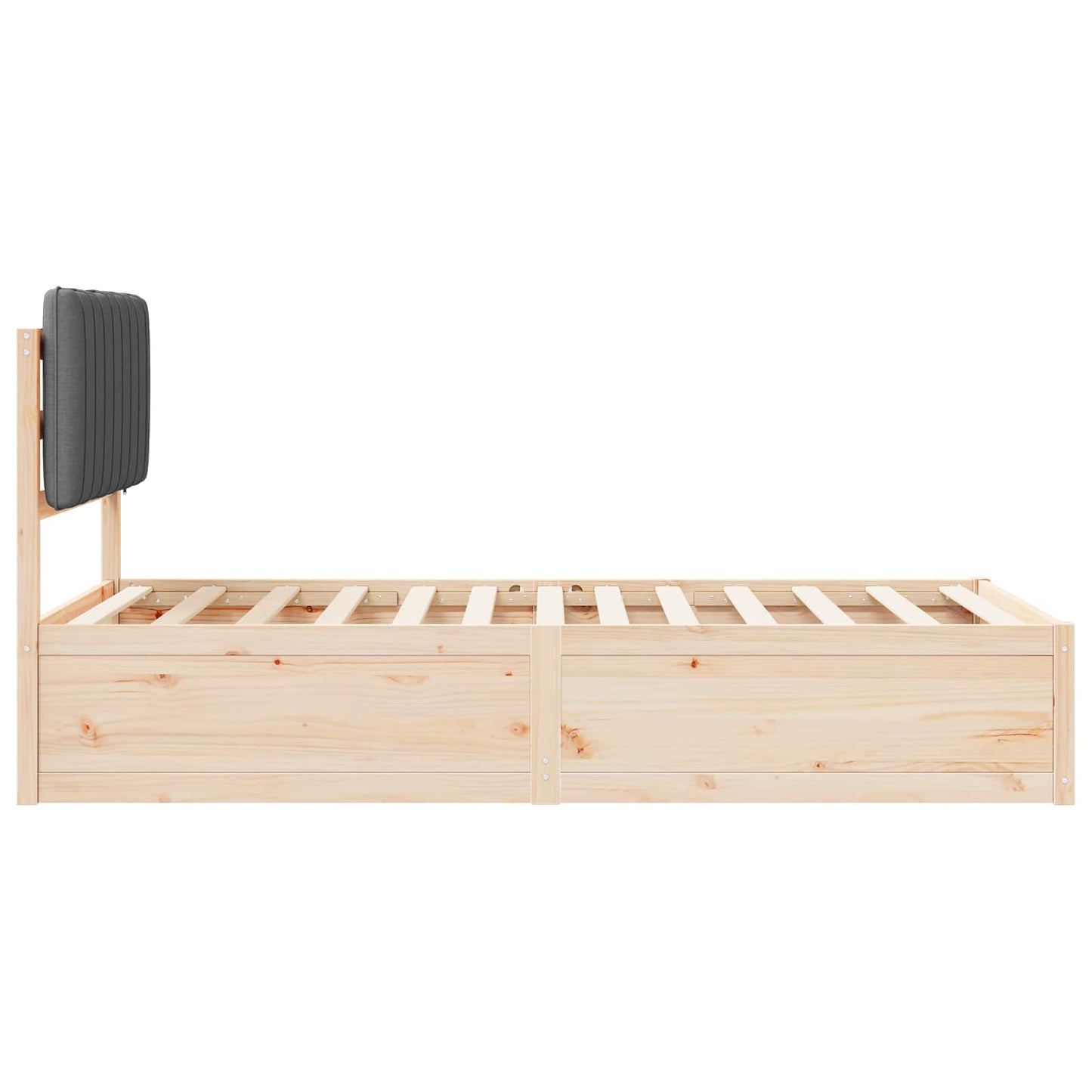 vidaXL Σκελετός Κρεβατιού με Επενδεδυμένο Κεφαλάρι Σκούρο Γκρι