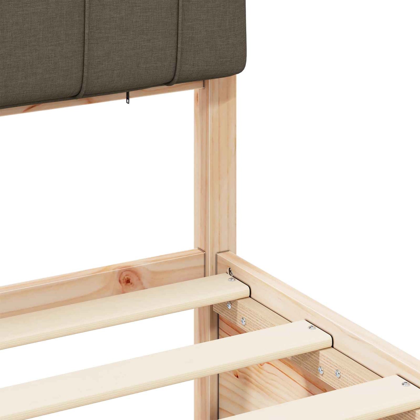 vidaXL Σκελετός Κρεβατιού με Επενδεδυμένο Κεφαλάρι Taupe 100 x 200 cm