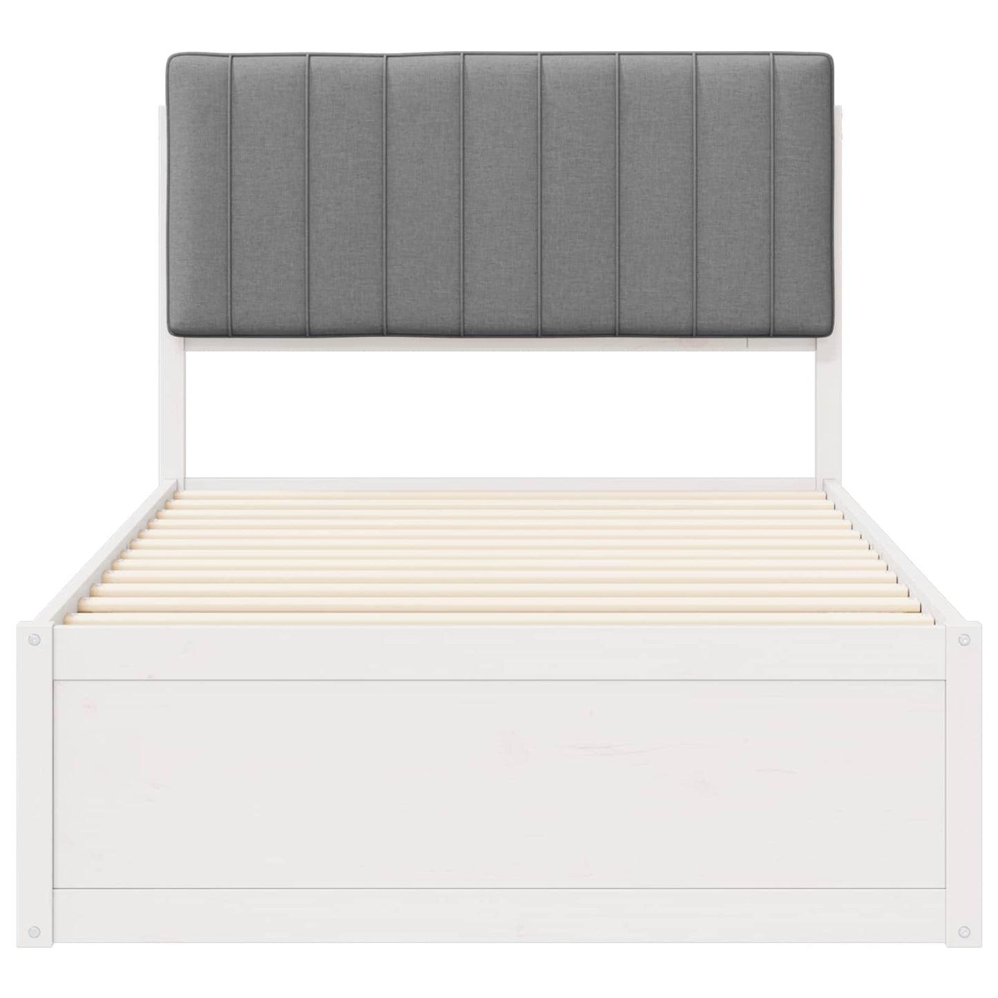 vidaXL Σκελετός Κρεβατιού με Επενδεδυμένο Κεφαλάρι Ανοιχτό γκρι