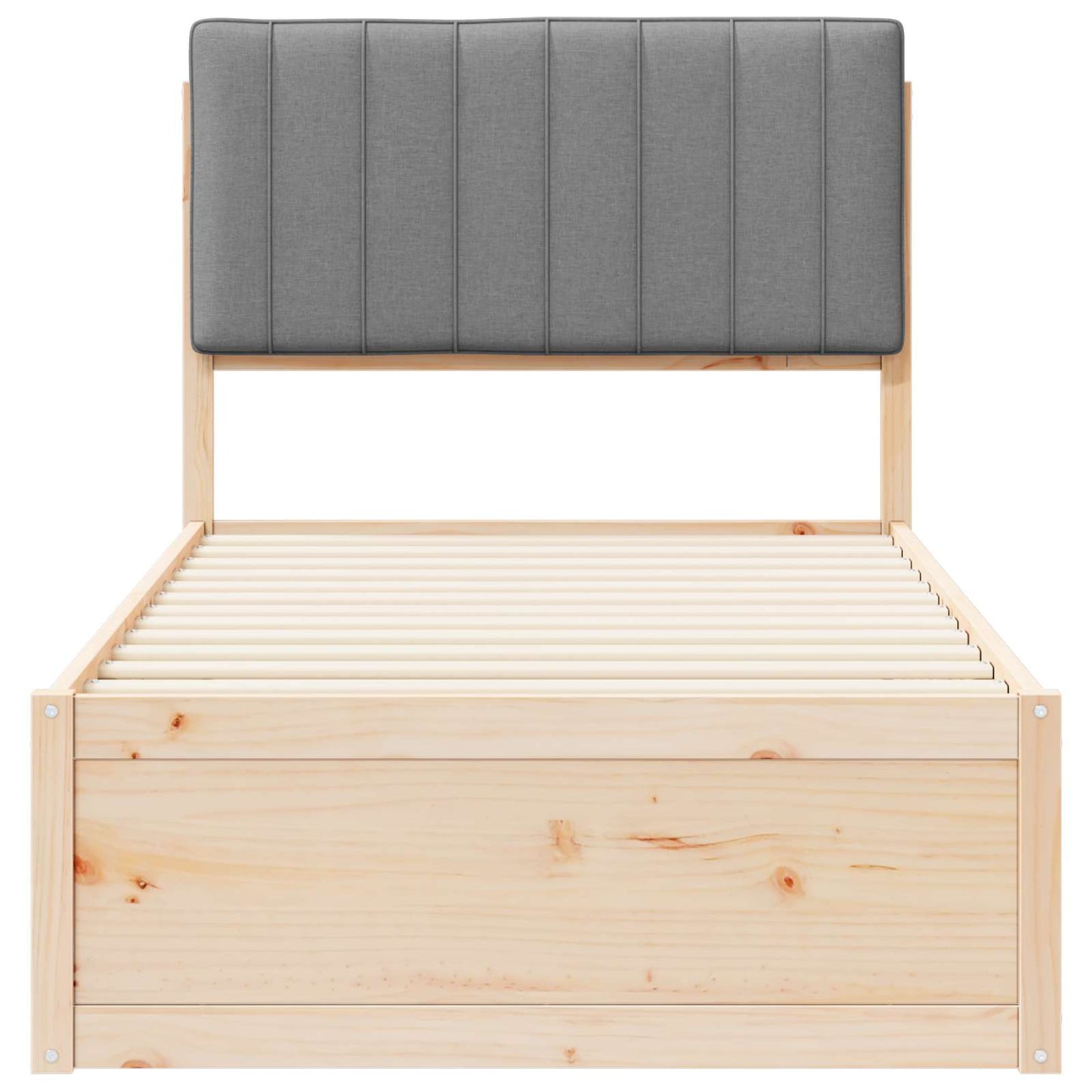 vidaXL Σκελετός Κρεβατιού με Επενδεδυμένο Κεφαλάρι Ανοιχτό γκρι