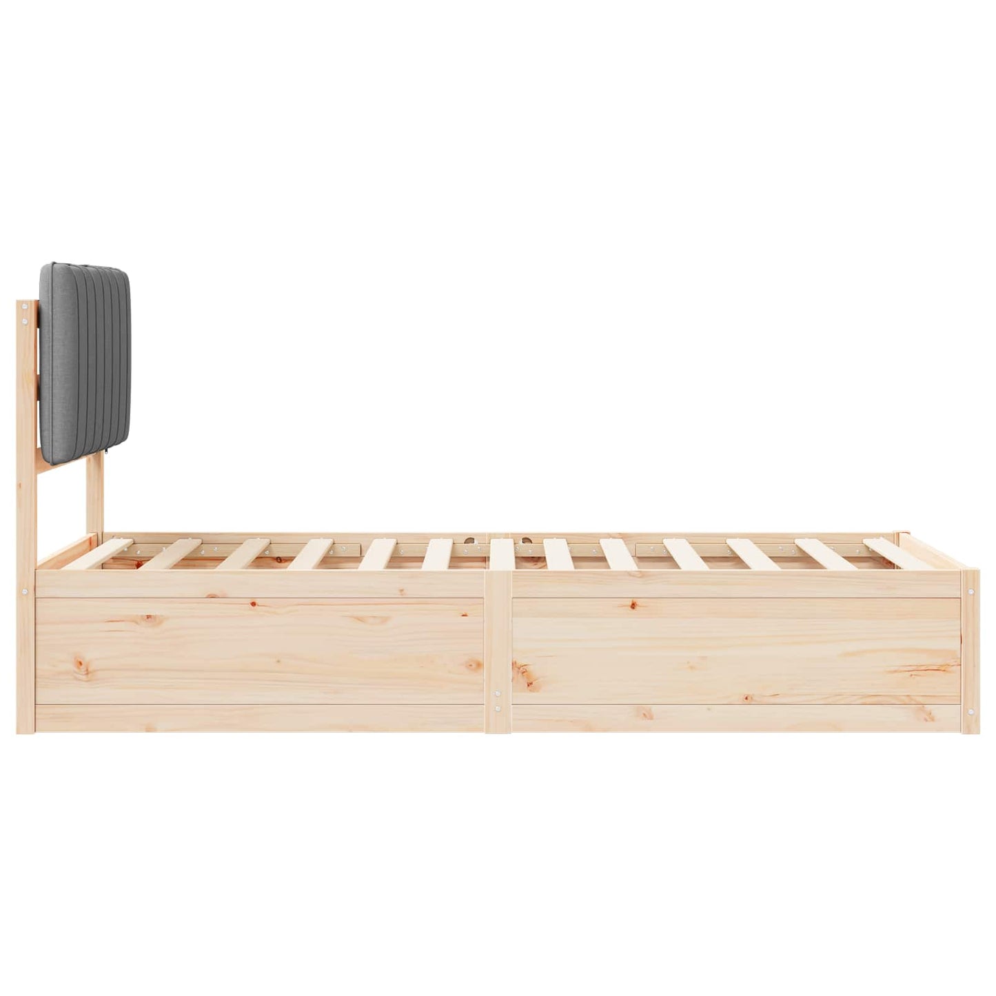 vidaXL Σκελετός Κρεβατιού με Επενδεδυμένο Κεφαλάρι Ανοιχτό γκρι