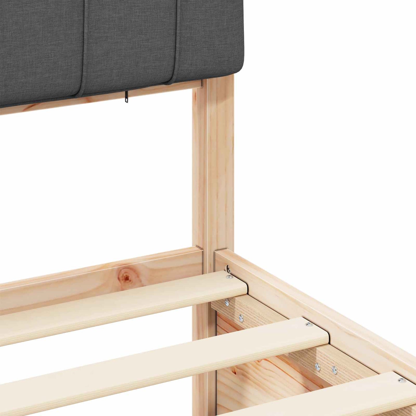 vidaXL Σκελετός Κρεβατιού με Επενδεδυμένο Κεφαλάρι Σκούρο Γκρι