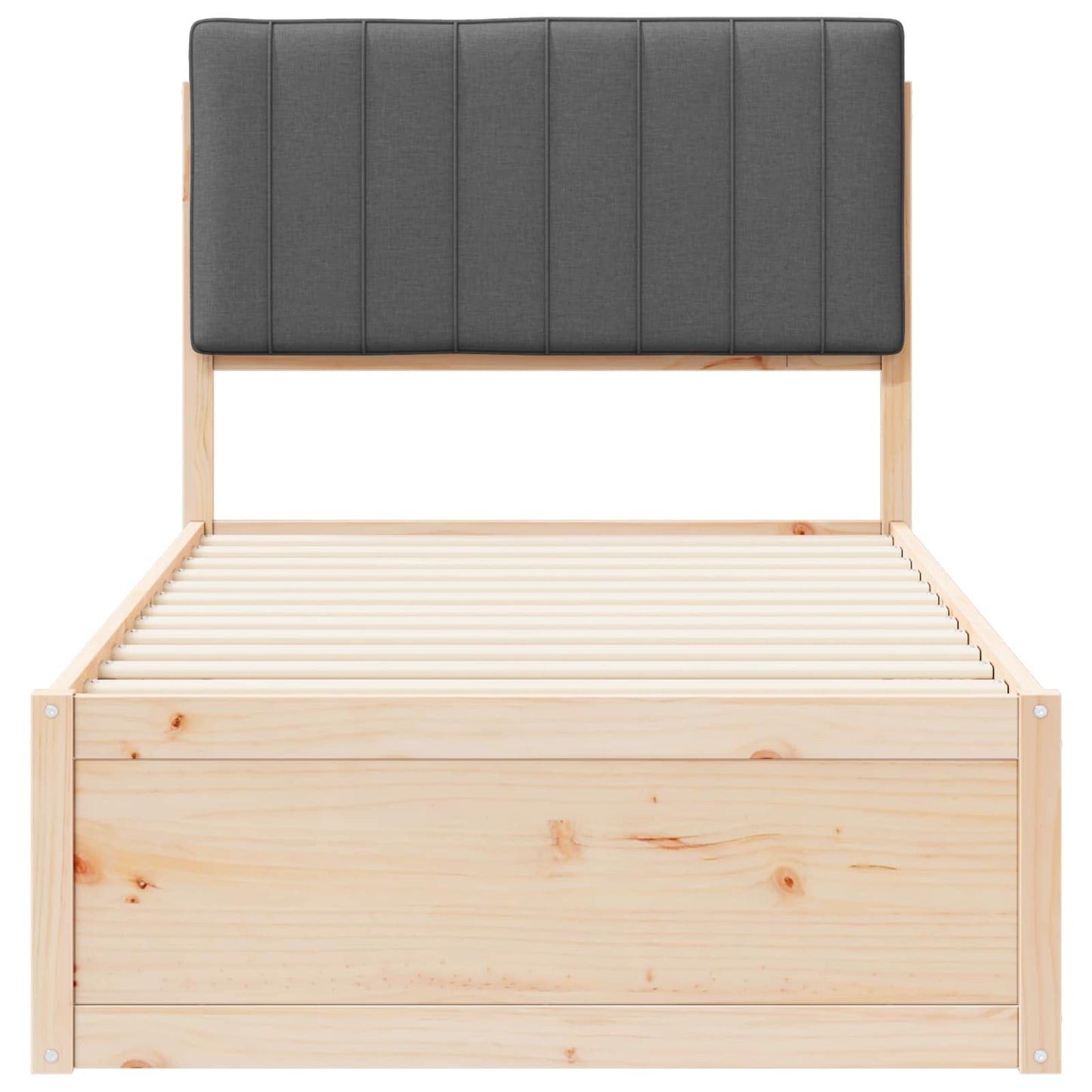 vidaXL Σκελετός Κρεβατιού με Επενδεδυμένο Κεφαλάρι Σκούρο Γκρι