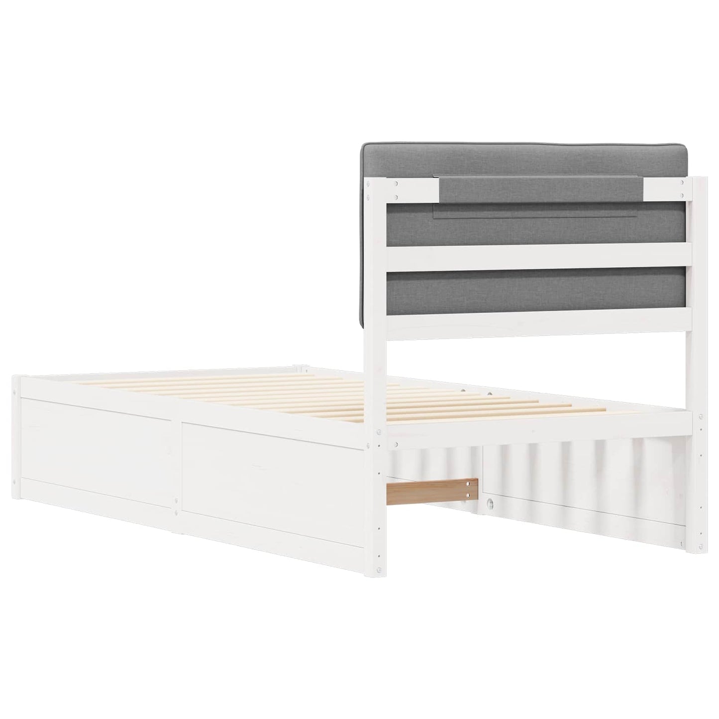 vidaXL Σκελετός Κρεβατιού με Επενδεδυμένο Κεφαλάρι Ανοιχτό γκρι