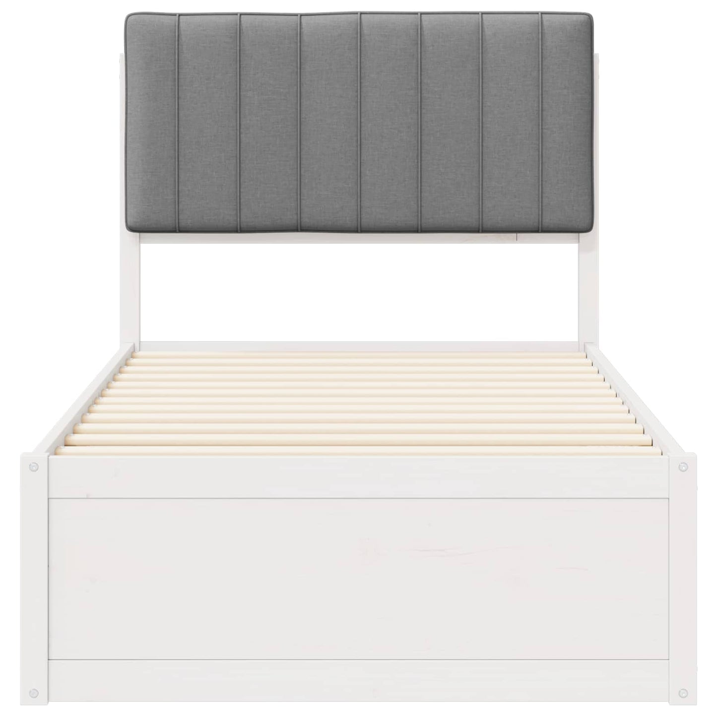 vidaXL Σκελετός Κρεβατιού με Επενδεδυμένο Κεφαλάρι Ανοιχτό γκρι