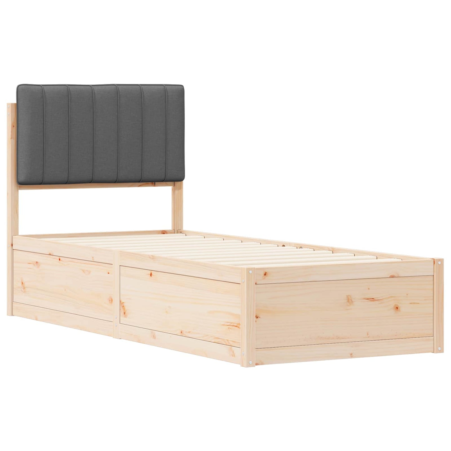 vidaXL Σκελετός Κρεβατιού με Επενδεδυμένο Κεφαλάρι Σκούρο Γκρι