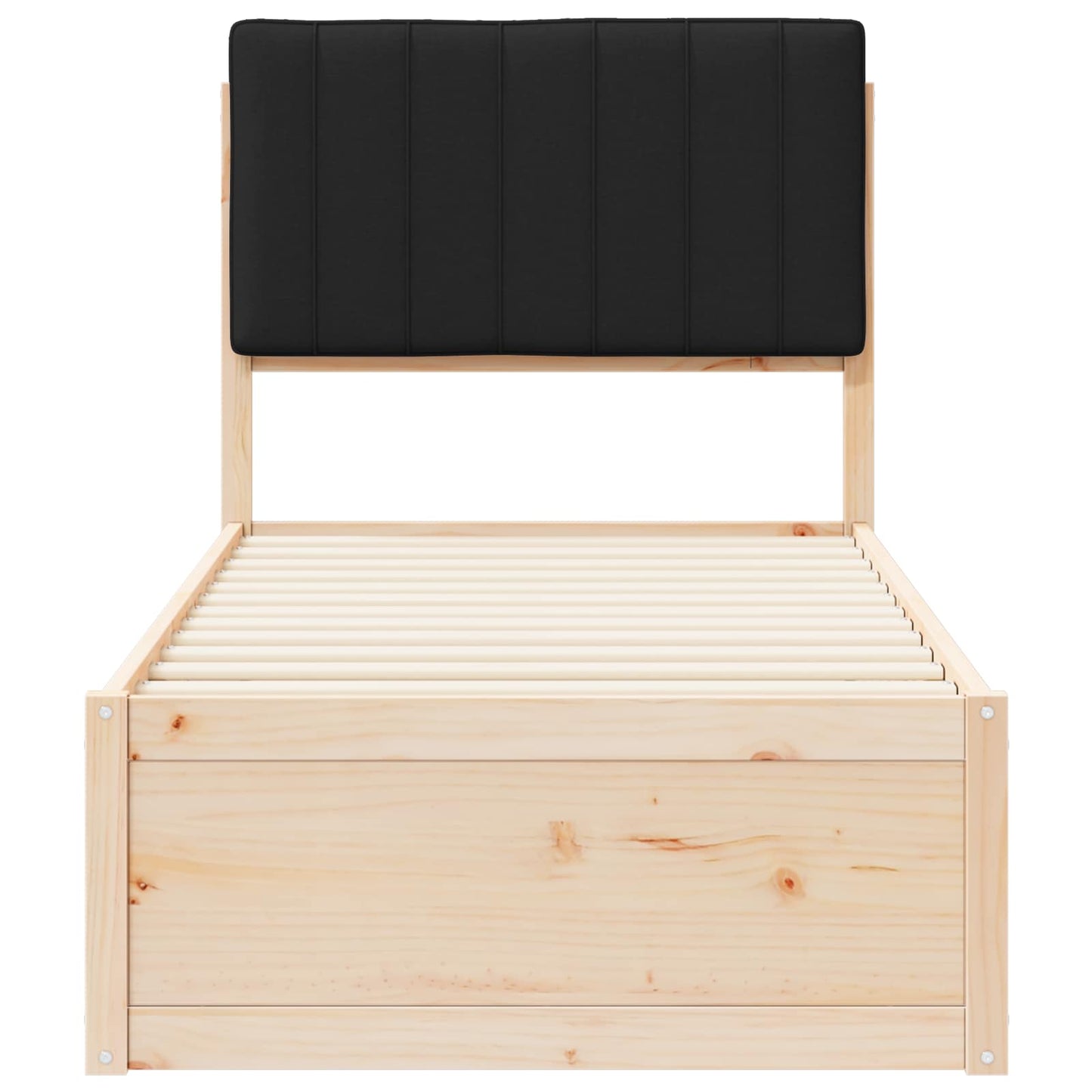 vidaXL Σκελετός Κρεβατιού με Επενδεδυμένο Κεφαλάρι Μαύρο 80 x 200 cm