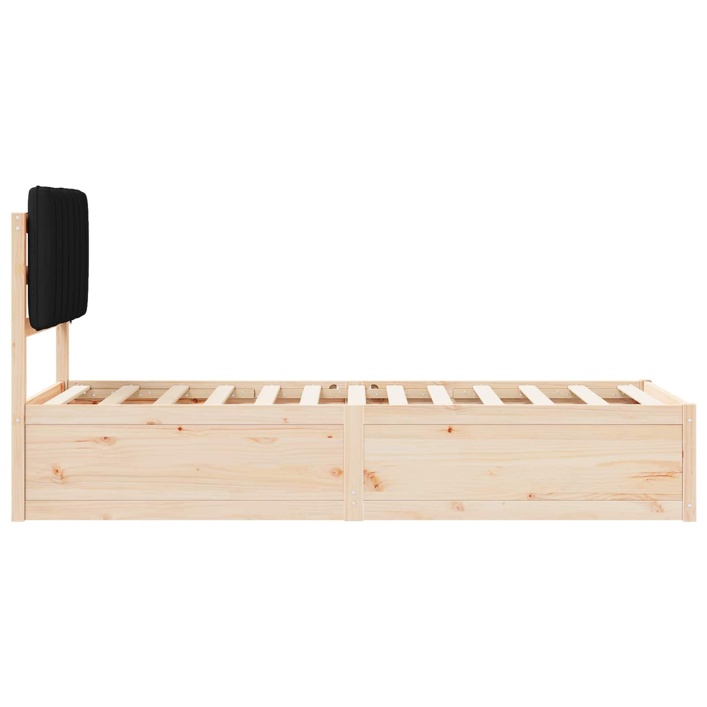 vidaXL Σκελετός Κρεβατιού με Επενδεδυμένο Κεφαλάρι Μαύρο 80 x 200 cm