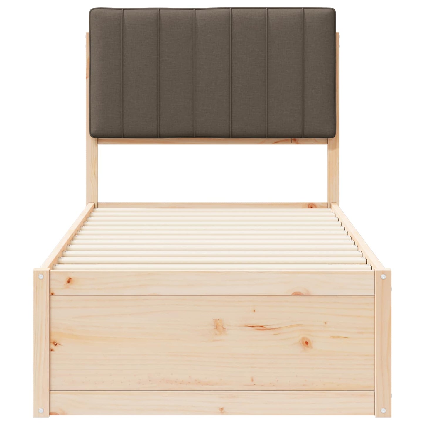 vidaXL Σκελετός Κρεβατιού με Επενδεδυμένο Κεφαλάρι Taupe 80 x 200 cm