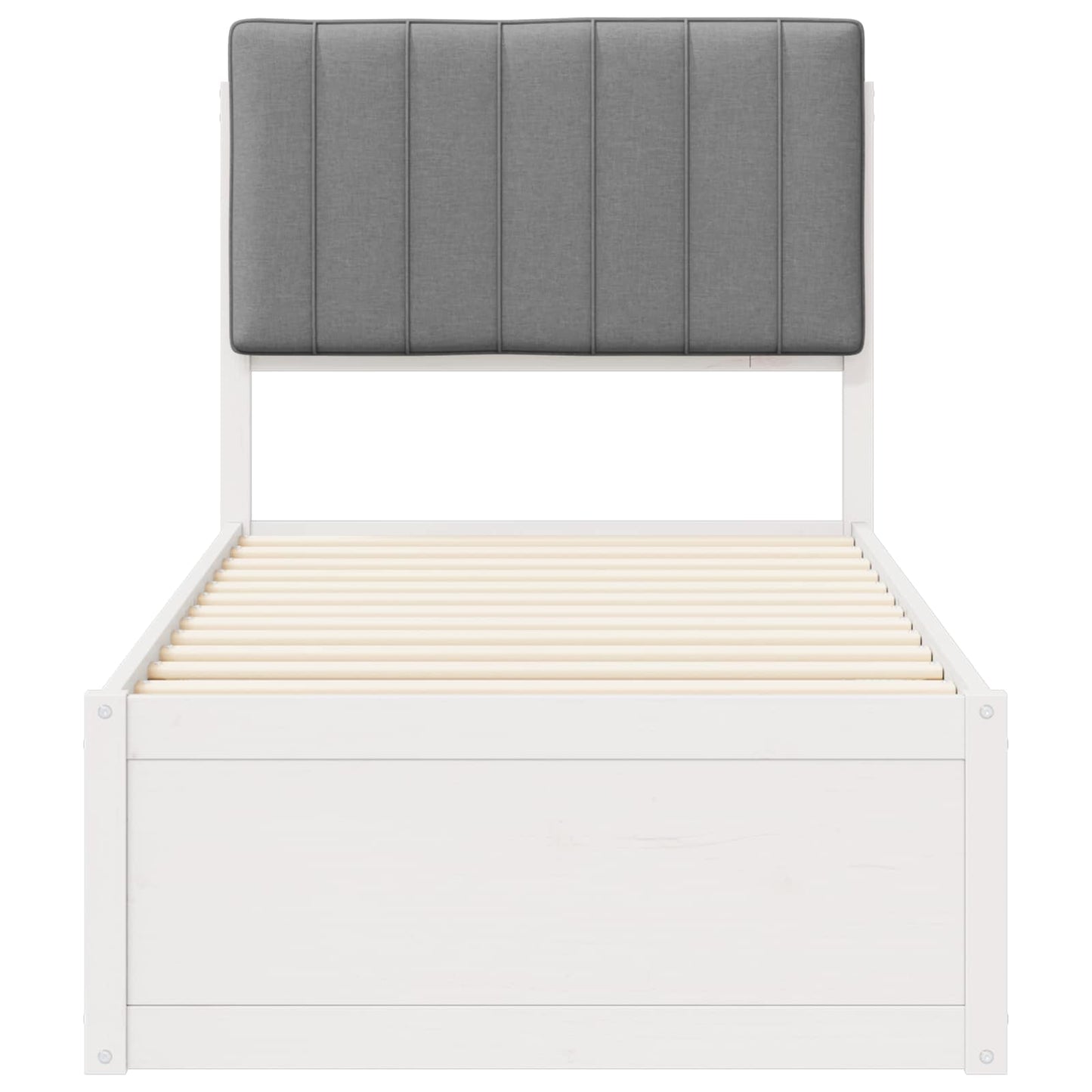 vidaXL Σκελετός Κρεβατιού με Επενδεδυμένο Κεφαλάρι Ανοιχτό γκρι