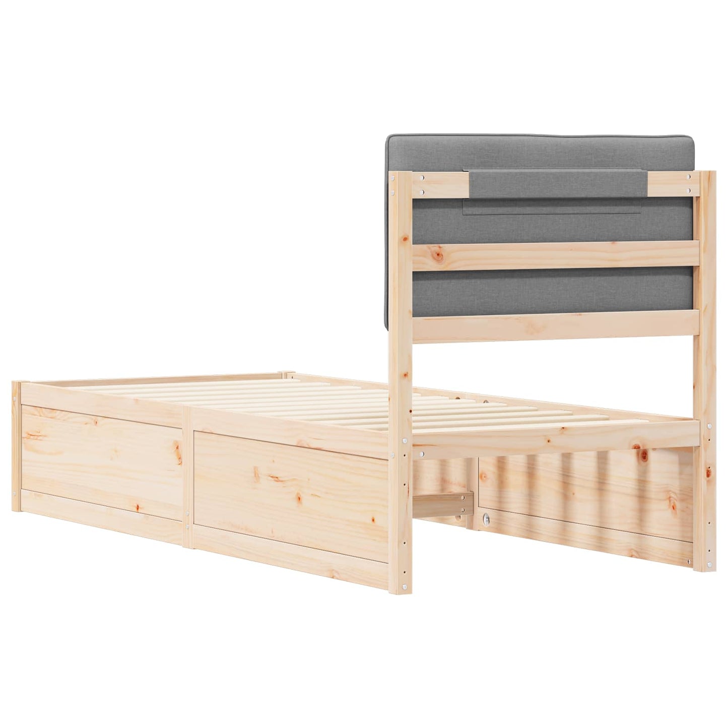 vidaXL Σκελετός Κρεβατιού με Επενδεδυμένο Κεφαλάρι Ανοιχτό γκρι