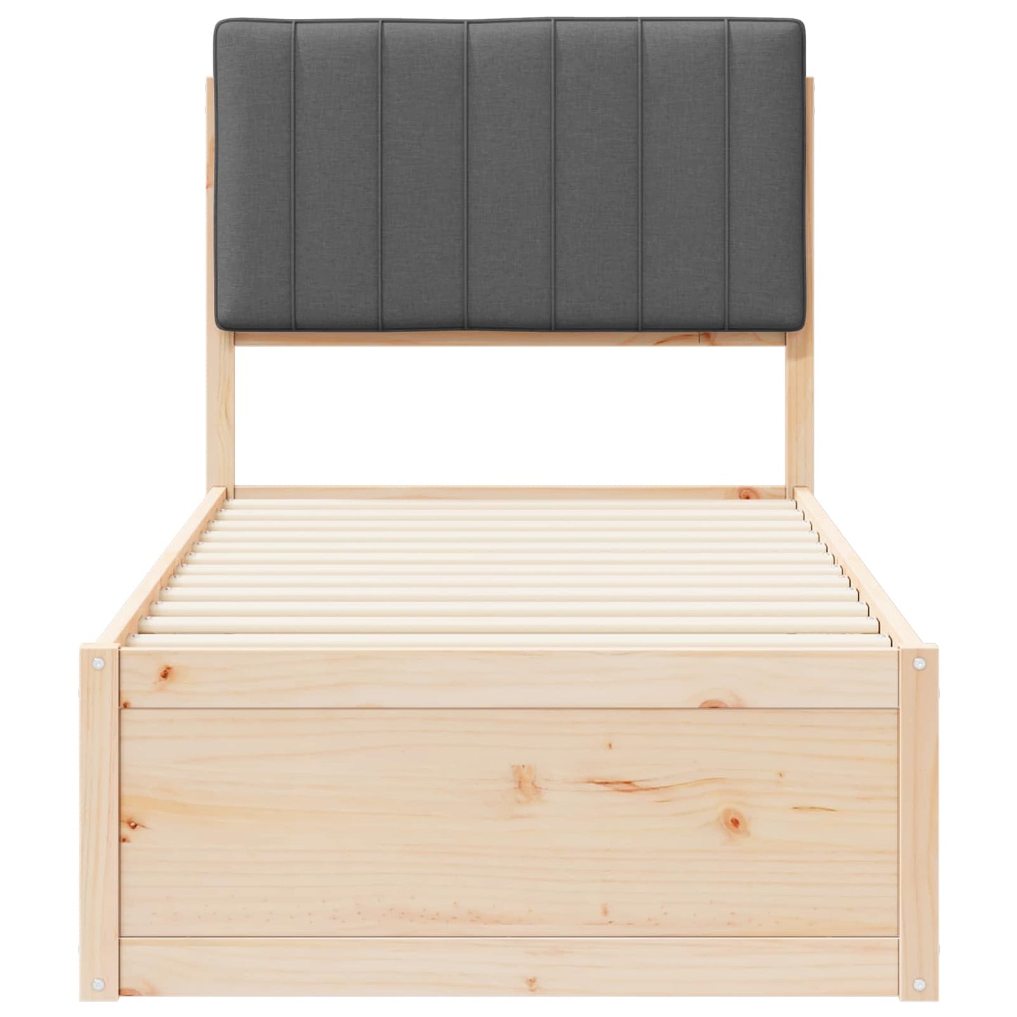 vidaXL Σκελετός Κρεβατιού με Επενδεδυμένο Κεφαλάρι Σκούρο Γκρι