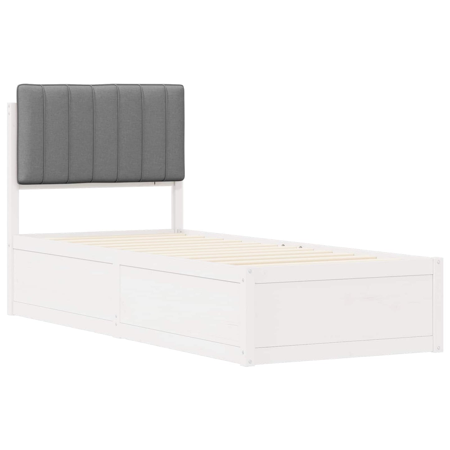 vidaXL Σκελετός Κρεβατιού με Επενδεδυμένο Κεφαλάρι Ανοιχτό γκρι