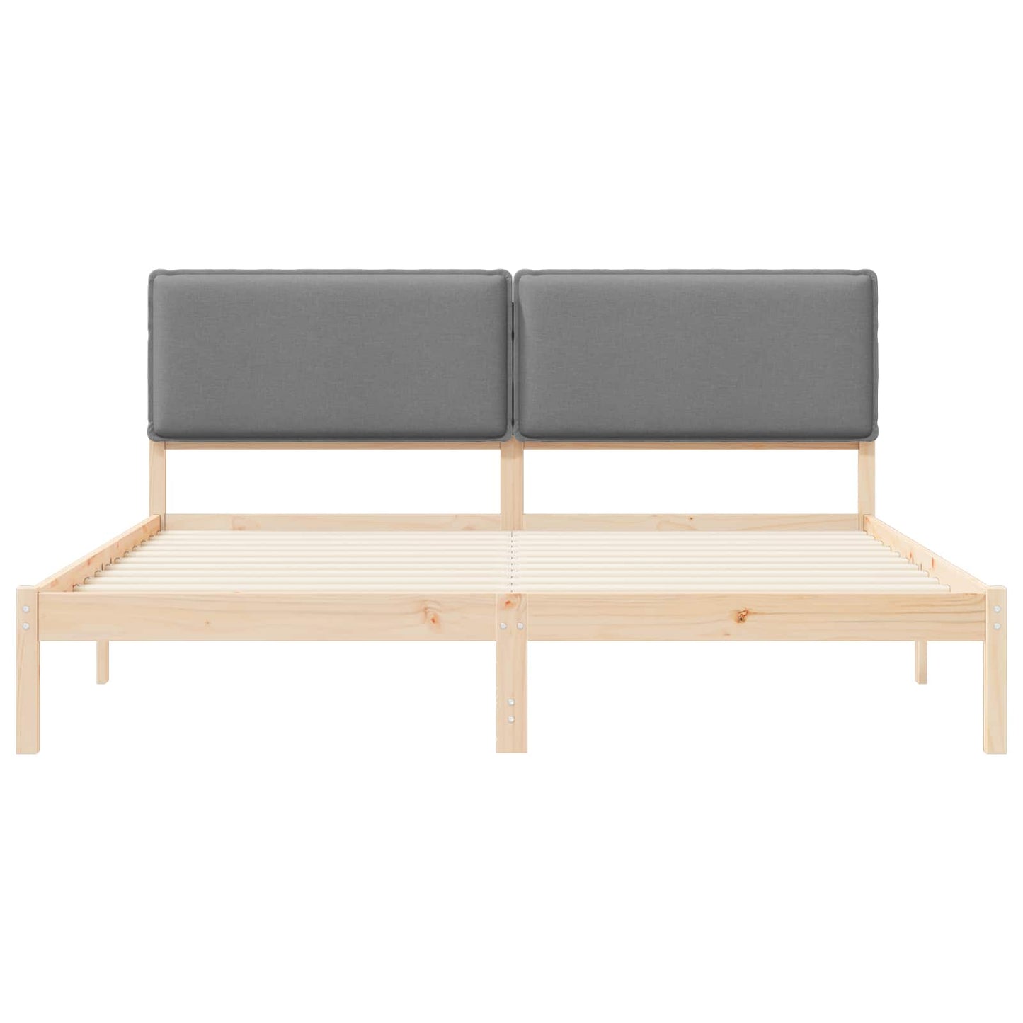 vidaXL Σκελετός Κρεβατιού με Επενδεδυμένο Κεφαλάρι Ανοιχτό γκρι