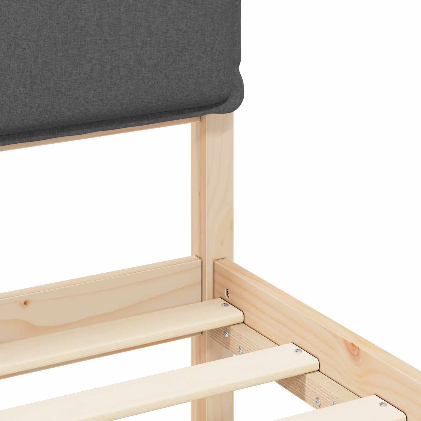 vidaXL Σκελετός Κρεβατιού με Επενδεδυμένο Κεφαλάρι Σκούρο Γκρι