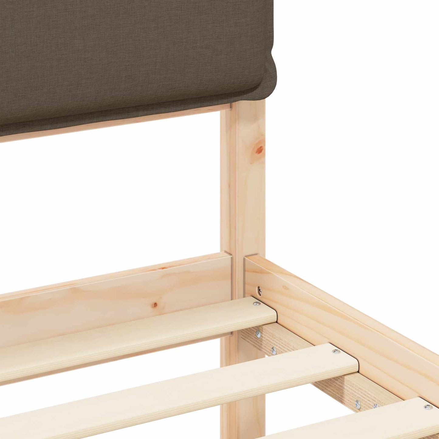 vidaXL Σκελετός Κρεβατιού με Επενδεδυμένο Κεφαλάρι Taupe 90 x 200 cm