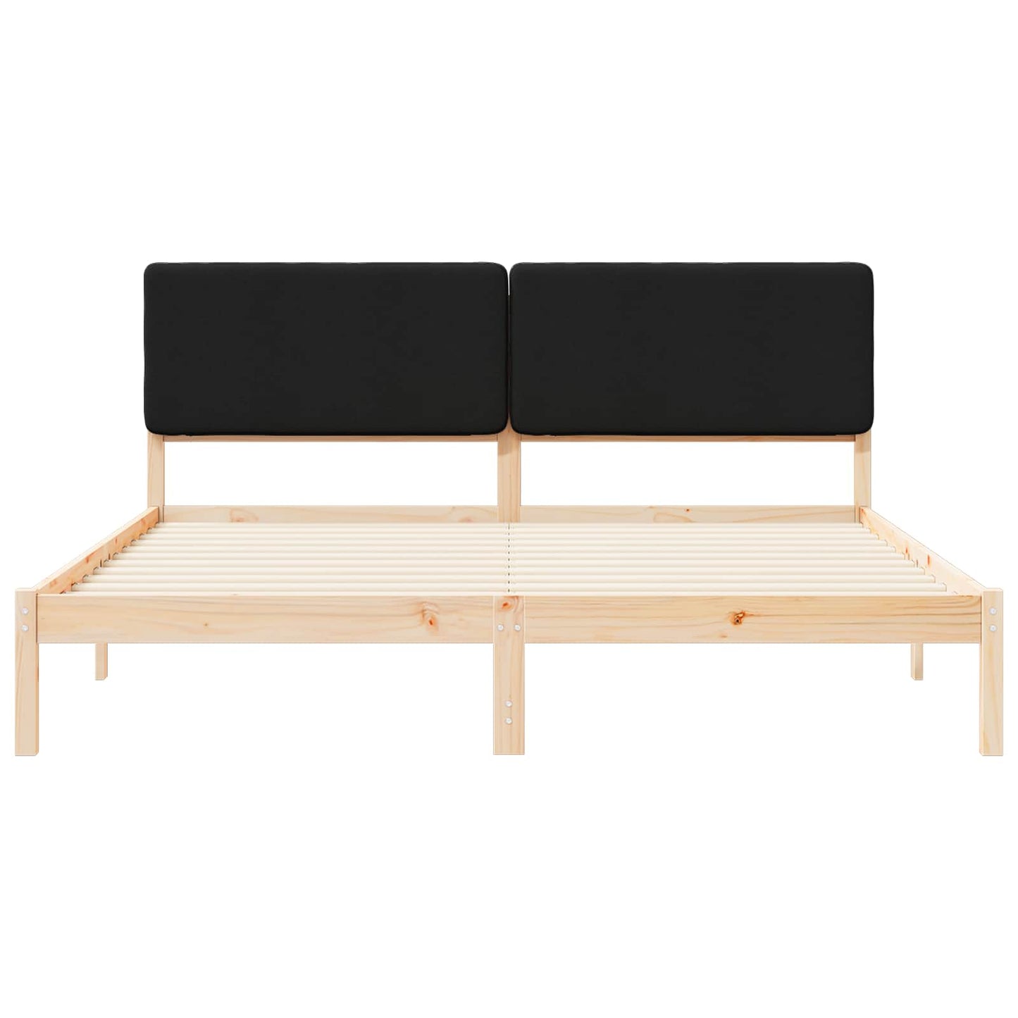 vidaXL Σκελετός Κρεβατιού με Επενδεδυμένο Κεφαλάρι Μαύρο 180 x 200 cm