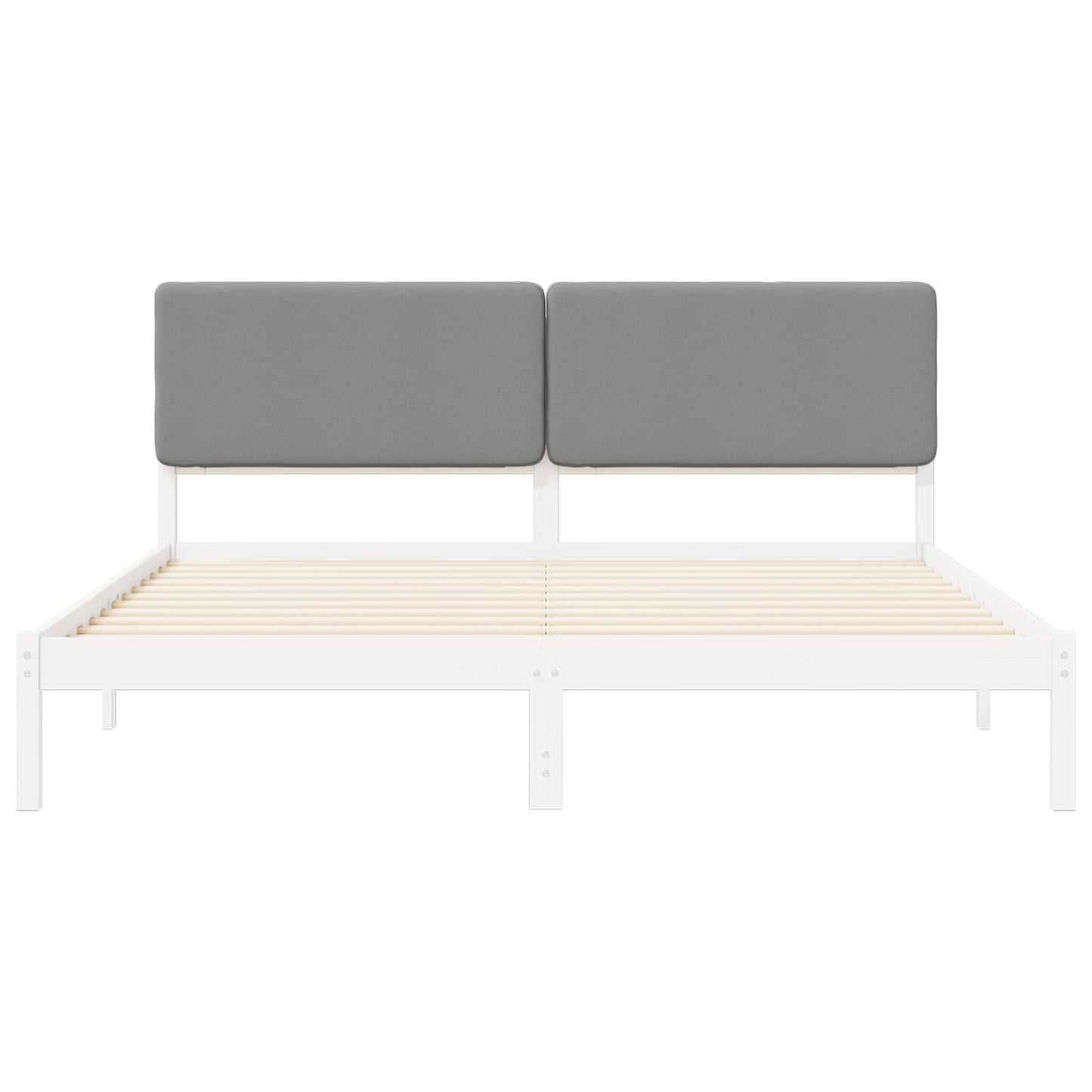 vidaXL Σκελετός Κρεβατιού με Επενδεδυμένο Κεφαλάρι Ανοιχτό γκρι
