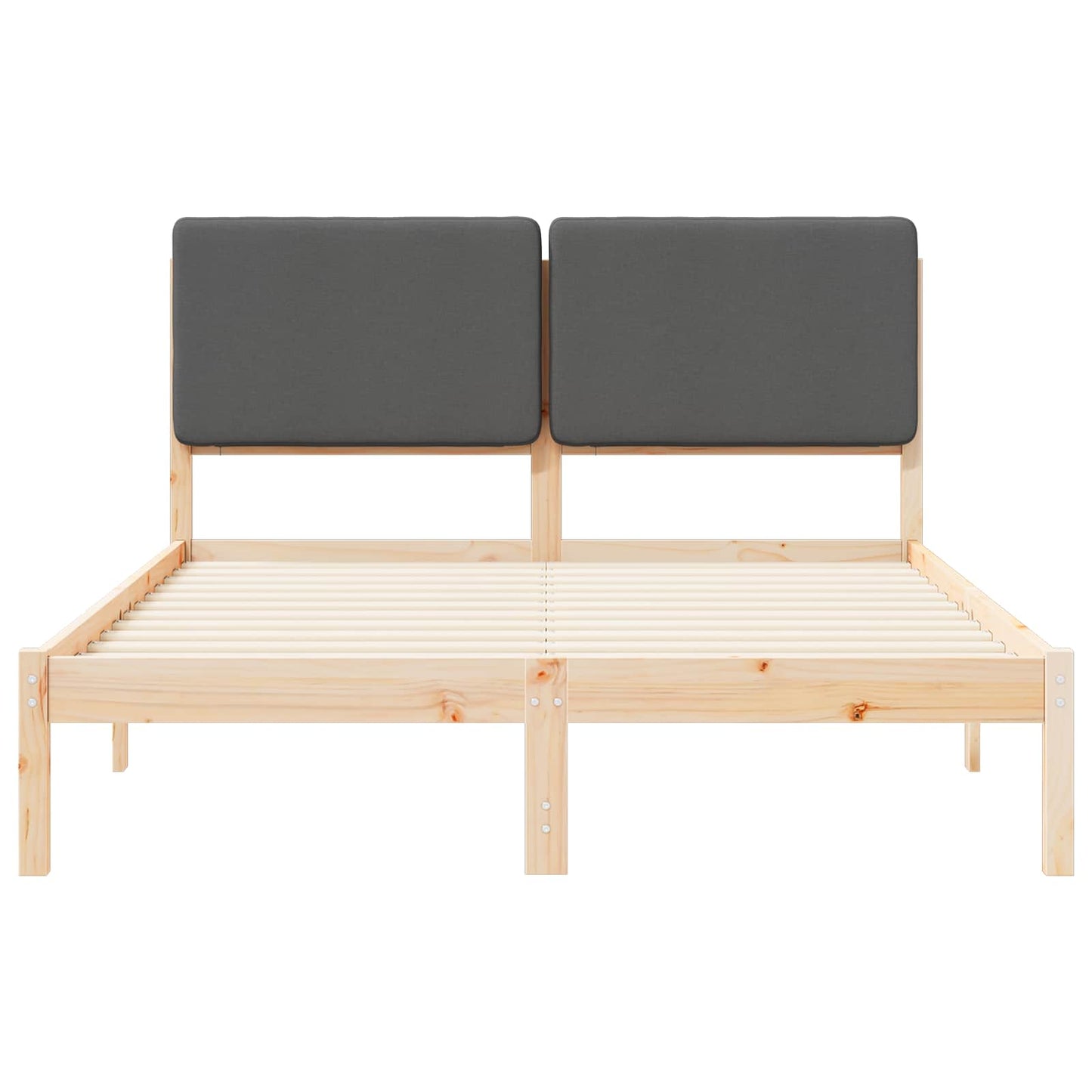 vidaXL Σκελετός Κρεβατιού με Επενδεδυμένο Κεφαλάρι Σκούρο Γκρι