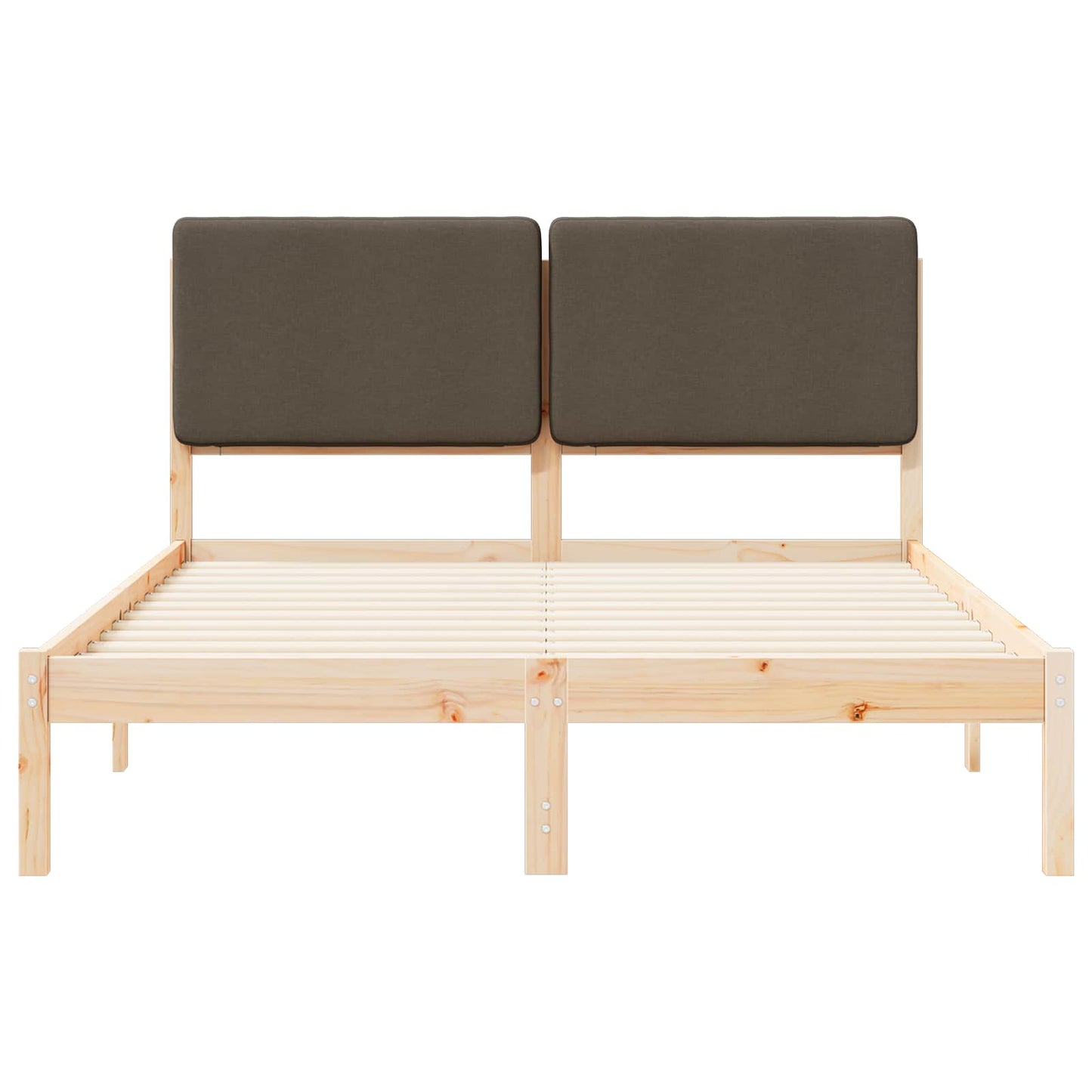vidaXL Σκελετός Κρεβατιού με Επενδεδυμένο Κεφαλάρι Taupe 140 x 200 cm