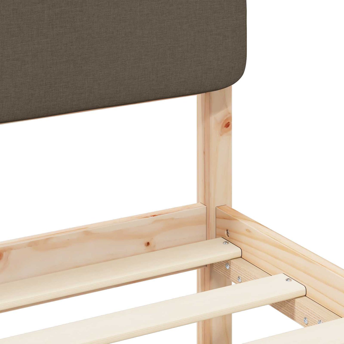 vidaXL Σκελετός Κρεβατιού με Επενδεδυμένο Κεφαλάρι Taupe 120 x 200 cm