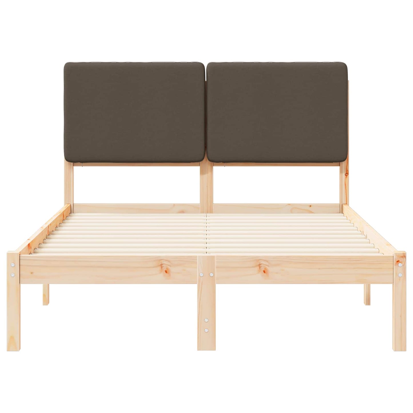 vidaXL Σκελετός Κρεβατιού με Επενδεδυμένο Κεφαλάρι Taupe 120 x 200 cm