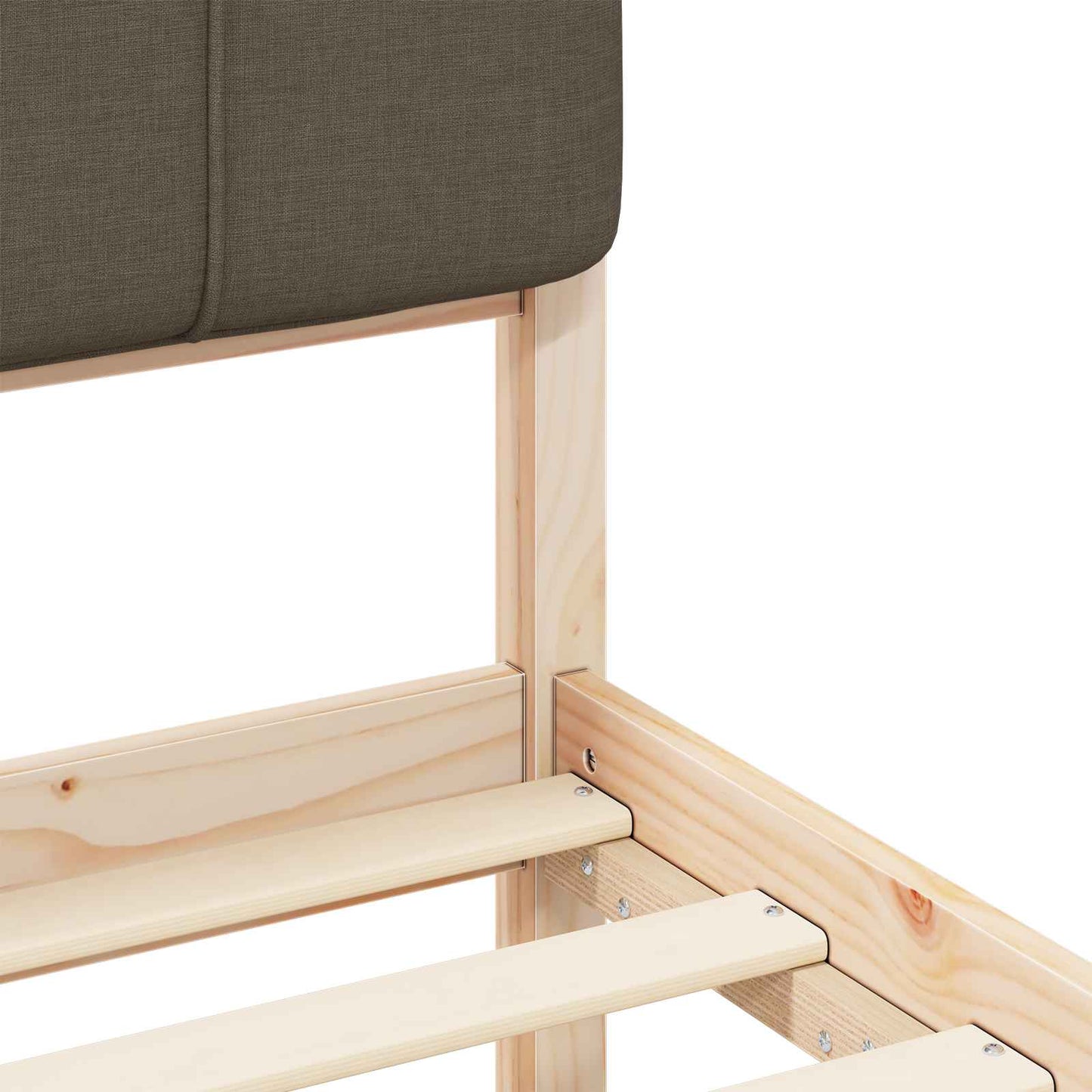 vidaXL Σκελετός Κρεβατιού με Επενδεδυμένο Κεφαλάρι Taupe 150 x 200 cm