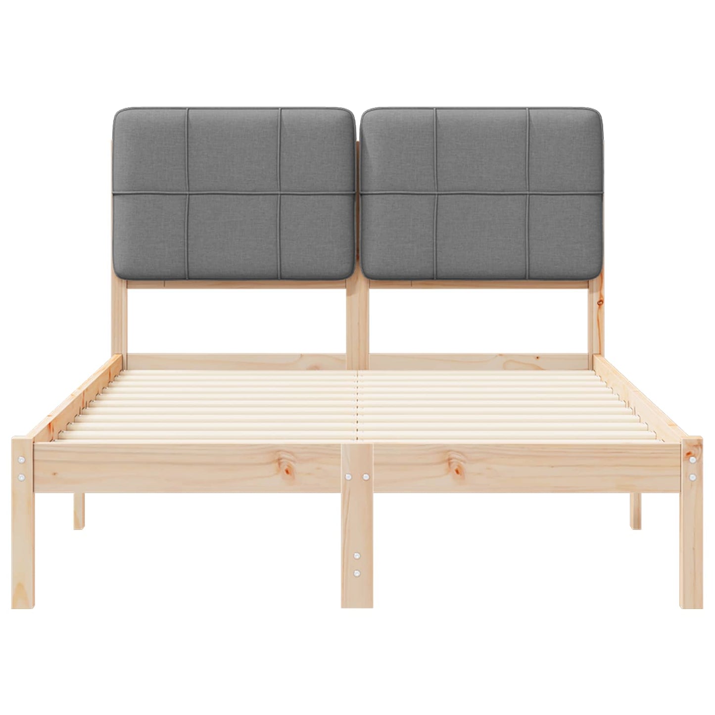 vidaXL Σκελετός Κρεβατιού με Επενδεδυμένο Κεφαλάρι Ανοιχτό γκρι