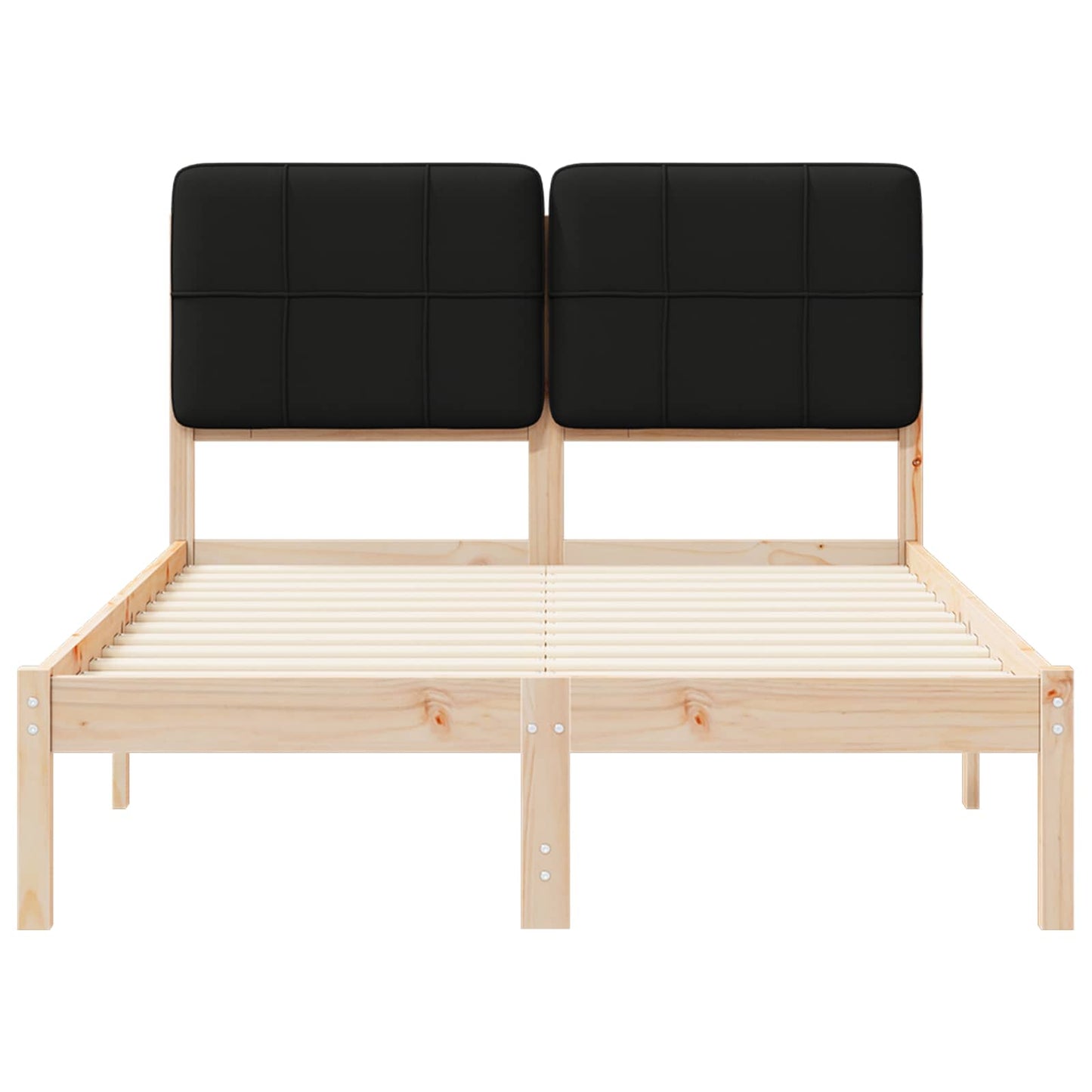 vidaXL Σκελετός Κρεβατιού με Επενδεδυμένο Κεφαλάρι Μαύρο 120 x 190 cm