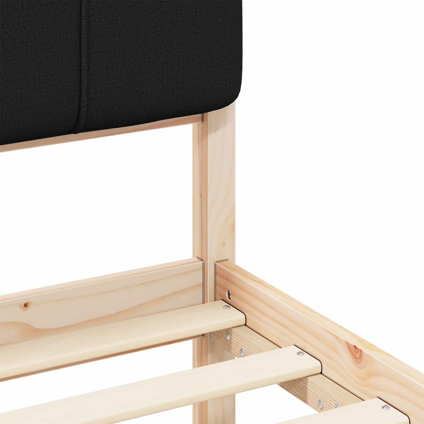 vidaXL Σκελετός Κρεβατιού με Επενδεδυμένο Κεφαλάρι Μαύρο 80 x 200 cm