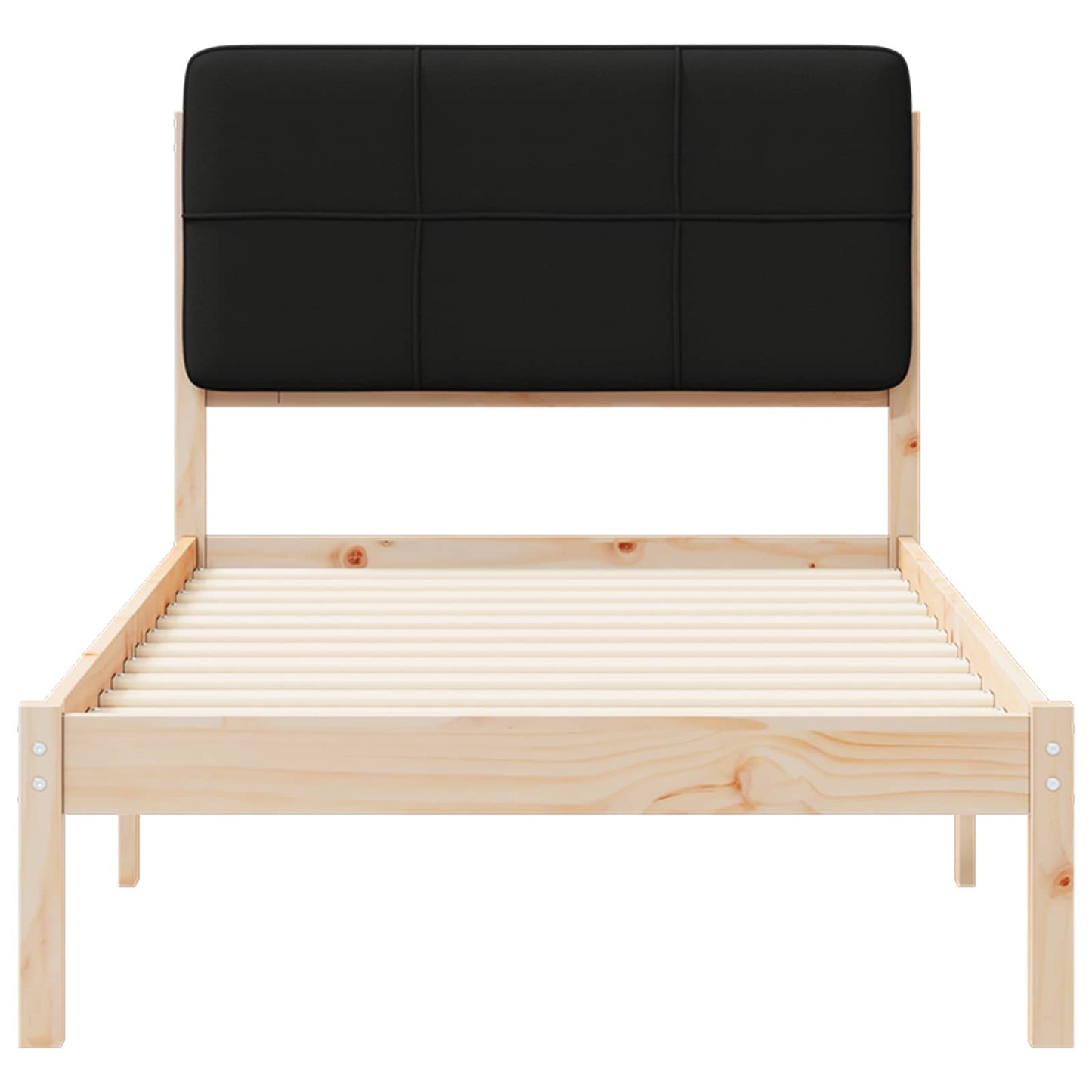 vidaXL Σκελετός Κρεβατιού με Επενδεδυμένο Κεφαλάρι Μαύρο 80 x 200 cm