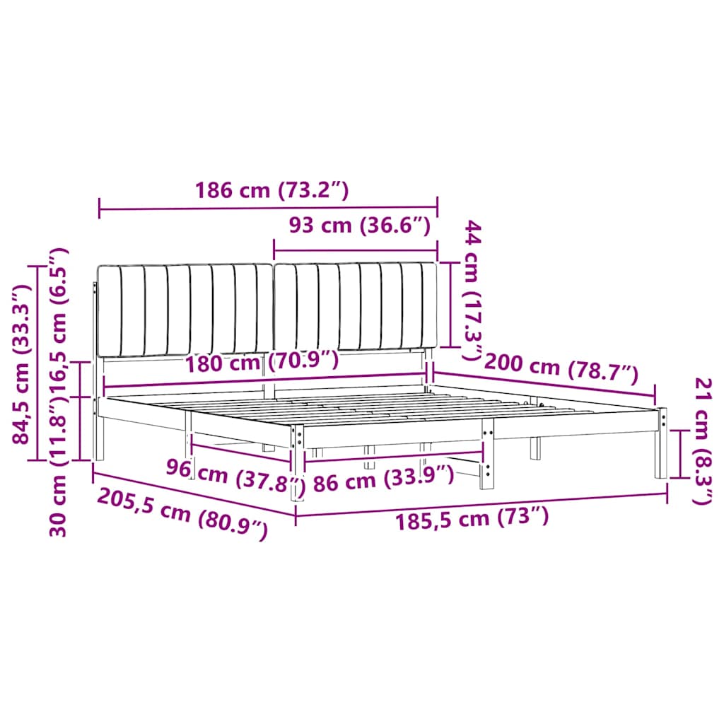 vidaXL Σκελετός Κρεβατιού με Επενδεδυμένο Κεφαλάρι Taupe 180 x 200 cm