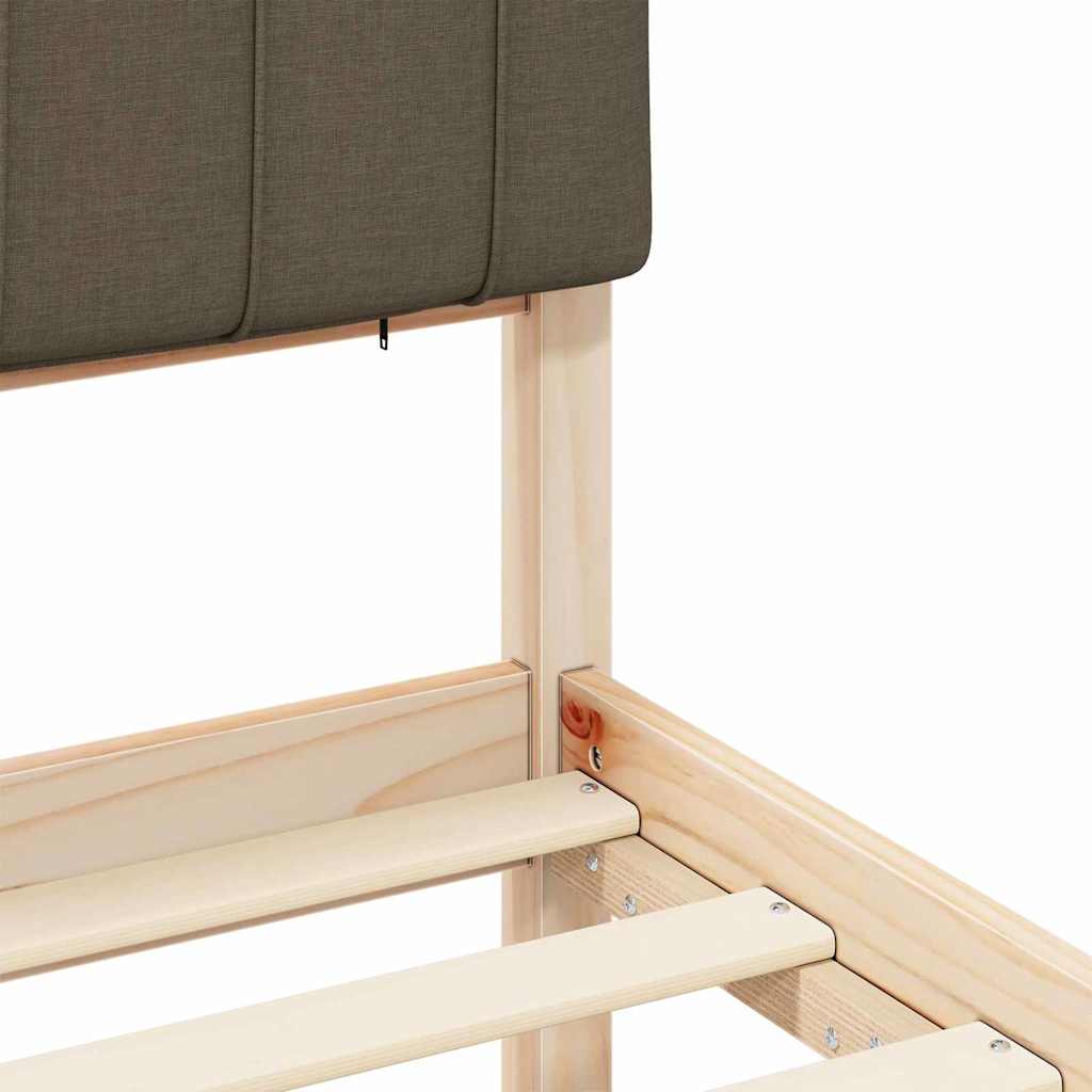 vidaXL Σκελετός Κρεβατιού με Επενδεδυμένο Κεφαλάρι Taupe 160 x 200 cm