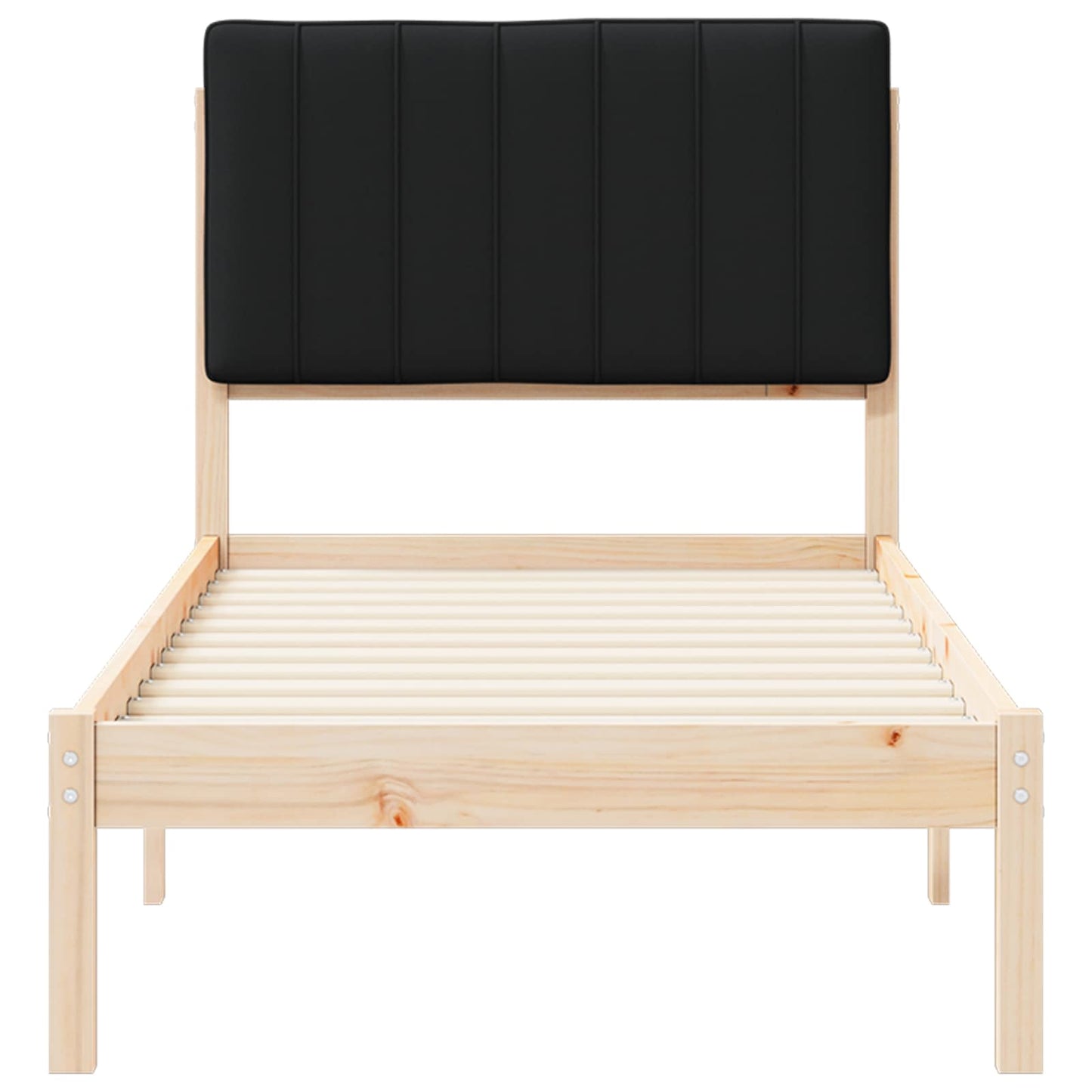 vidaXL Σκελετός Κρεβατιού με Επενδεδυμένο Κεφαλάρι Μαύρο 80 x 200 cm