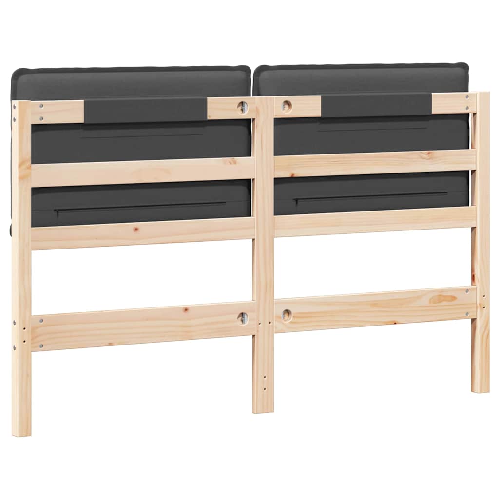 vidaXL Ταπετσαρισμένο κεφαλάρι Φυσικό και Σκούρο Γκρίζο 160 cm