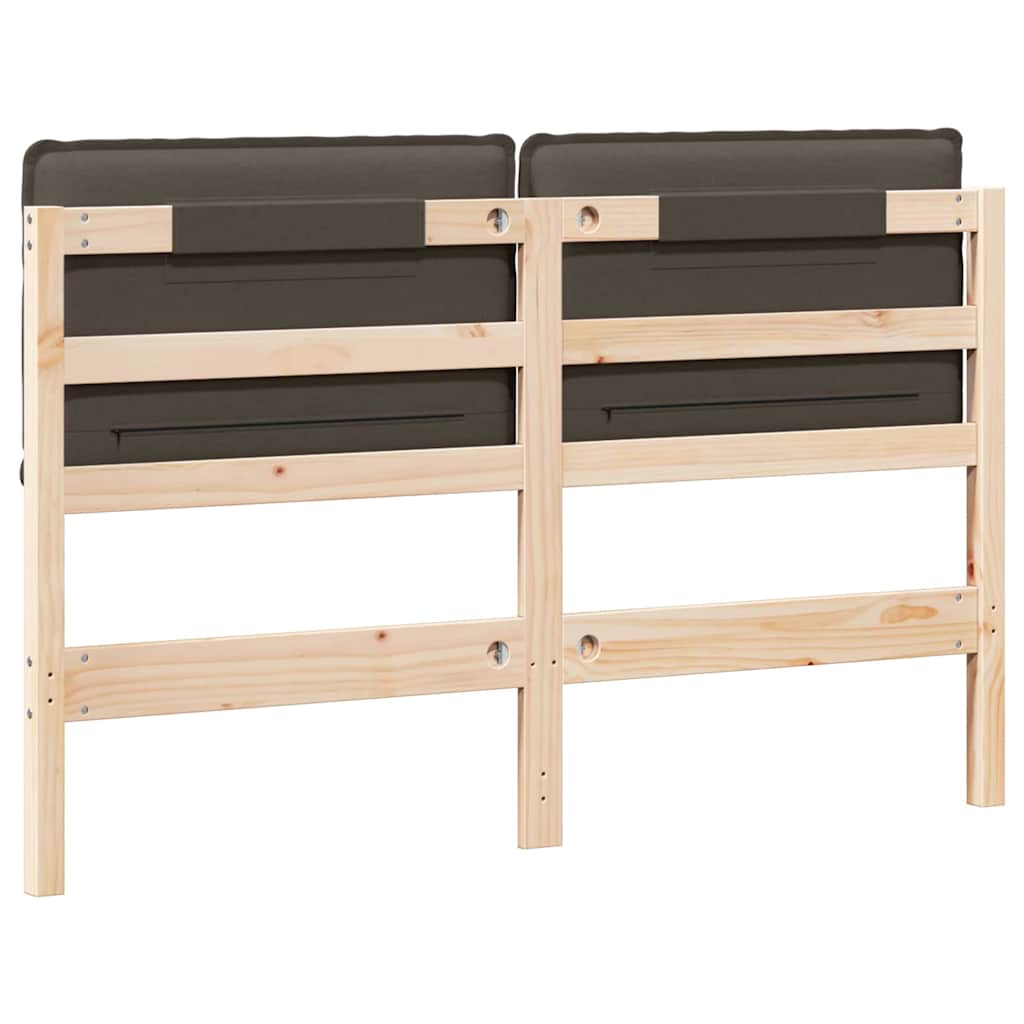 vidaXL Ταπετσαρισμένο κεφαλάρι Φυσικό και Ανοιχτό Γκρι 140 cm