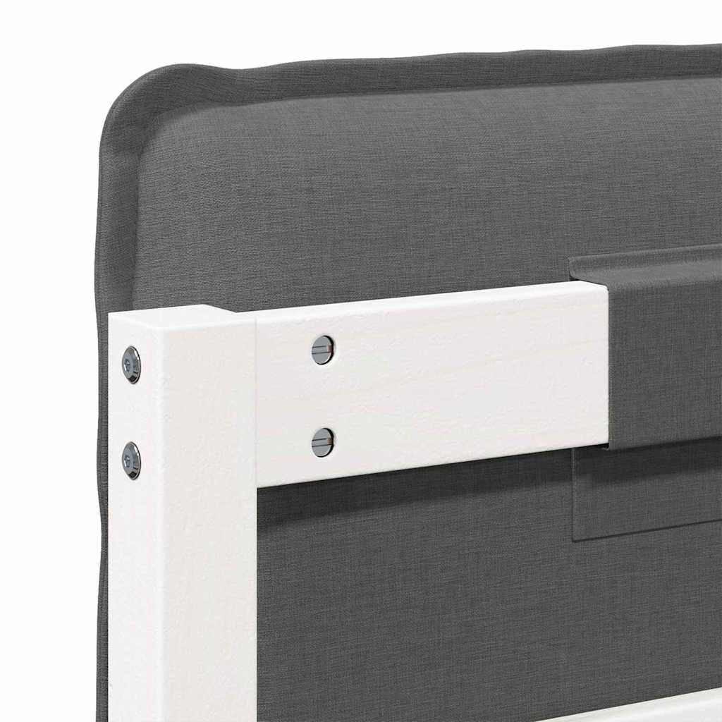 vidaXL Ταπετσαρισμένο κεφαλάρι Λευκό και Ανοιχτό Γκρι 140 cm