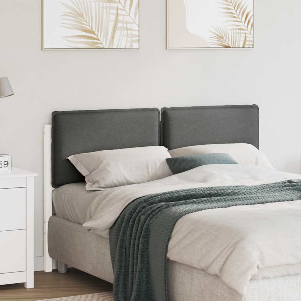 vidaXL Ταπετσαρισμένο κεφαλάρι Λευκό και Ανοιχτό Γκρι 140 cm
