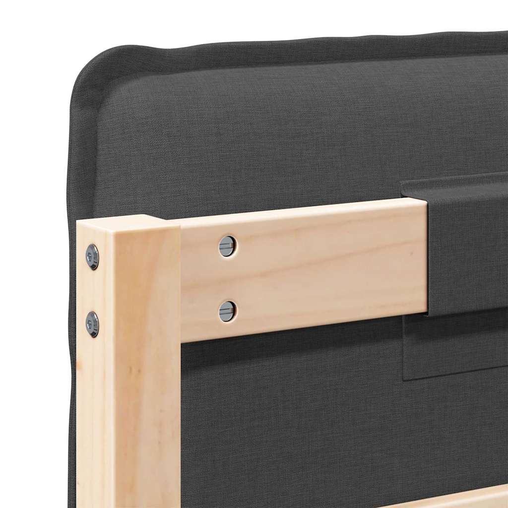 vidaXL Ταπετσαρισμένο κεφαλάρι Φυσικό και Σκούρο Γκρίζο 135 cm