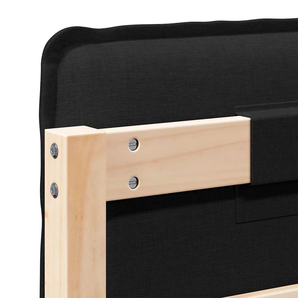 vidaXL Ταπετσαρισμένο κεφαλάρι με κεφαλάρι Φυσικό και Μαύρο 135 cm