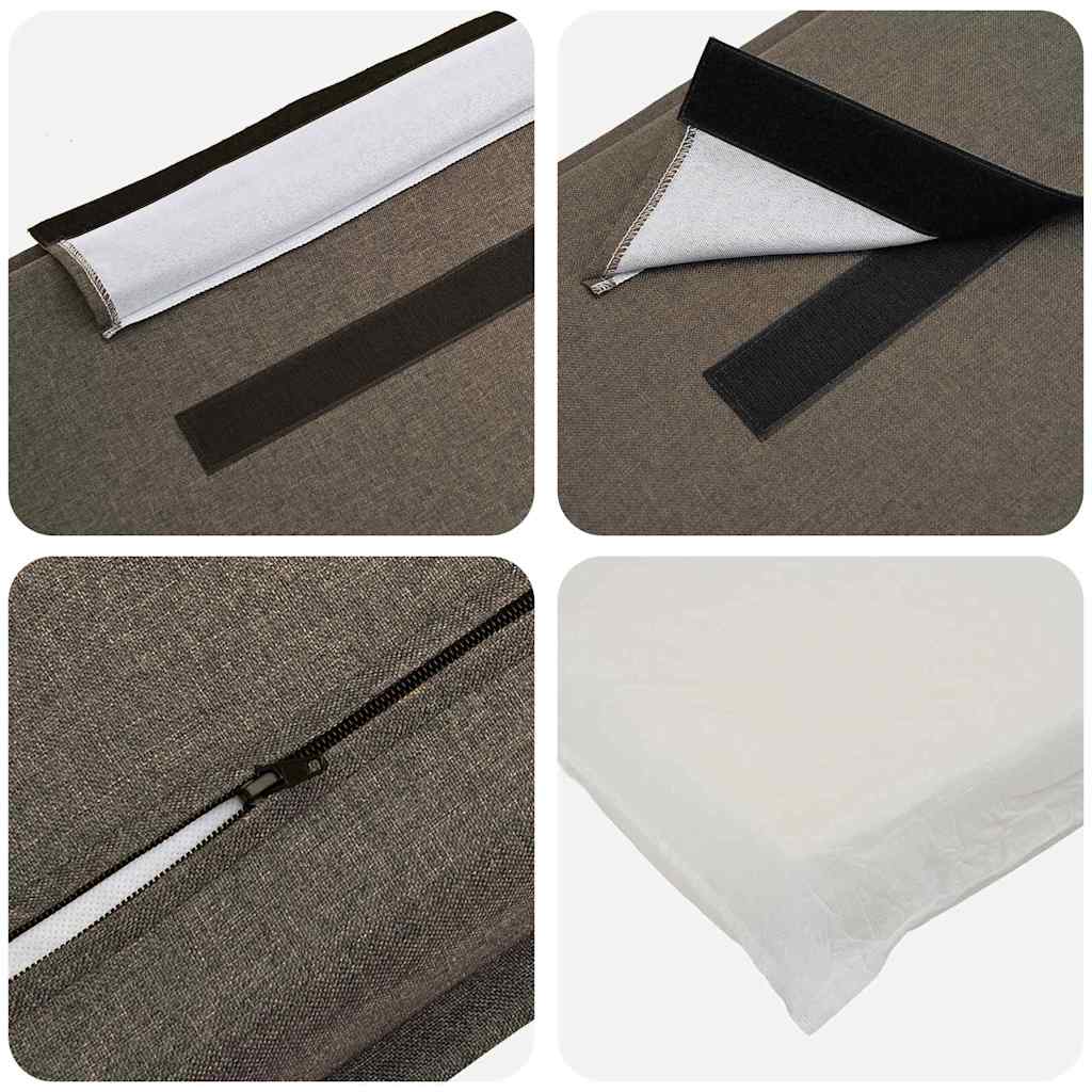 vidaXL Ταπετσαρισμένο κεφαλάρι Φυσικό και Ανοιχτό Γκρι 135 cm