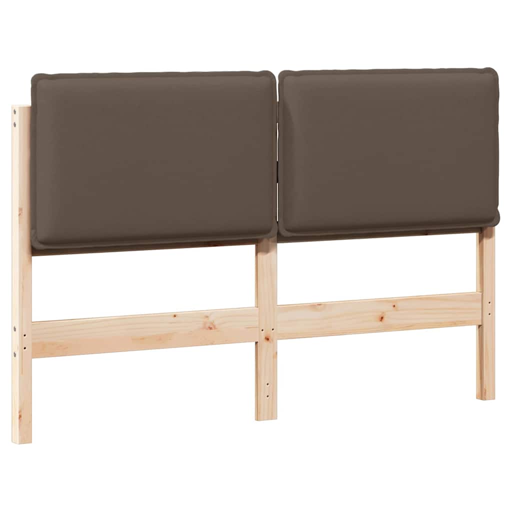 vidaXL Ταπετσαρισμένο κεφαλάρι Φυσικό και Ανοιχτό Γκρι 135 cm