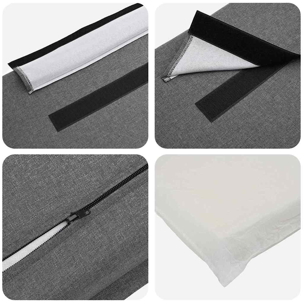 vidaXL Ταπετσαρισμένο κεφαλάρι Φυσικό και Ανοιχτό Γκρι 120 cm