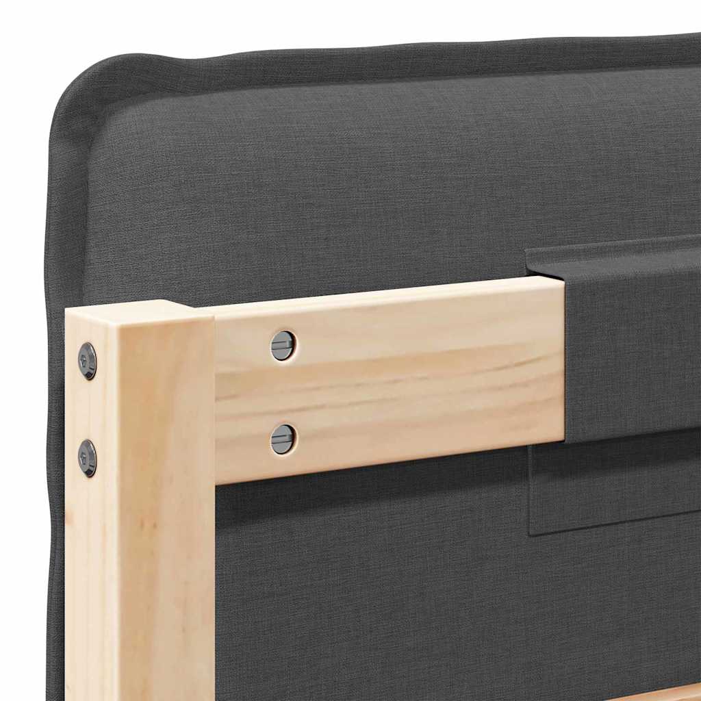 vidaXL Ταπετσαρισμένο κεφαλάρι Φυσικό και Σκούρο Γκρίζο 100 cm