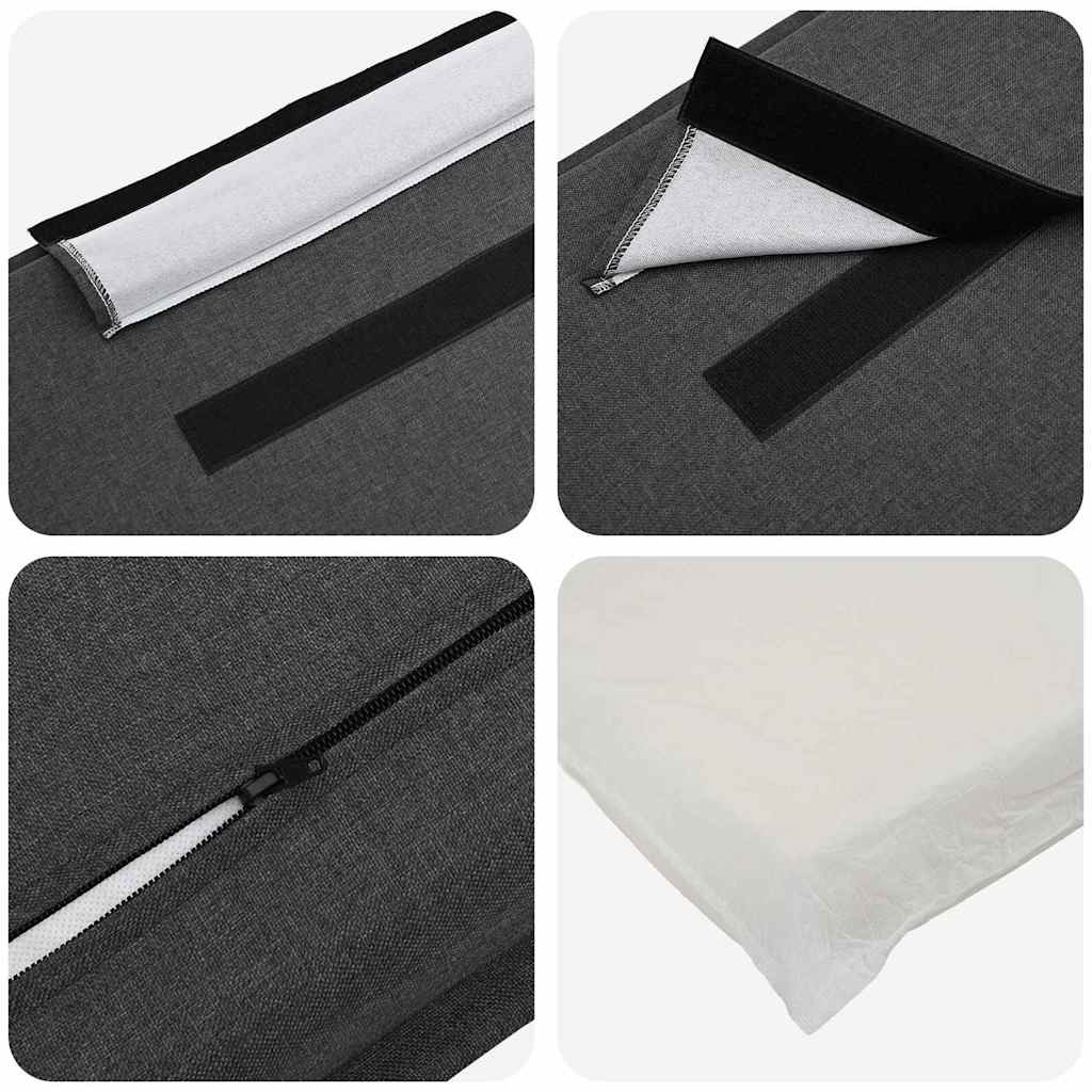 vidaXL Ταπετσαρισμένο κεφαλάρι Φυσικό και Σκούρο Γκρίζο 90 cm