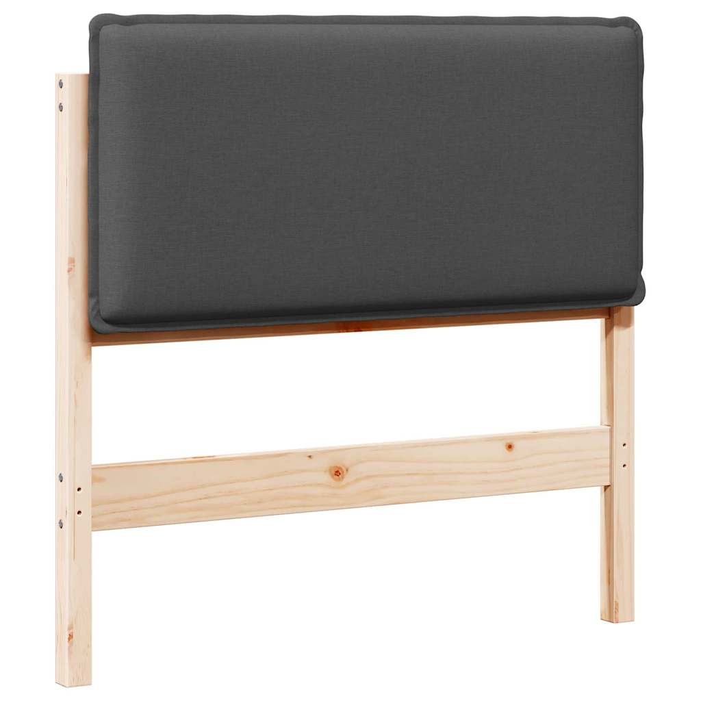 vidaXL Ταπετσαρισμένο κεφαλάρι Φυσικό και Σκούρο Γκρίζο 90 cm