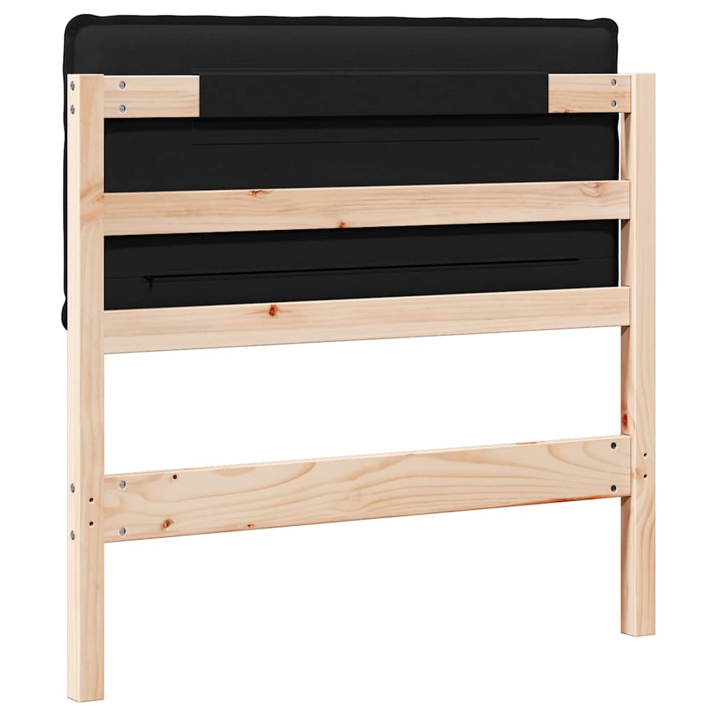 vidaXL Ταπετσαρισμένο κεφαλάρι με κεφαλάρι Φυσικό και Μαύρο 80 cm