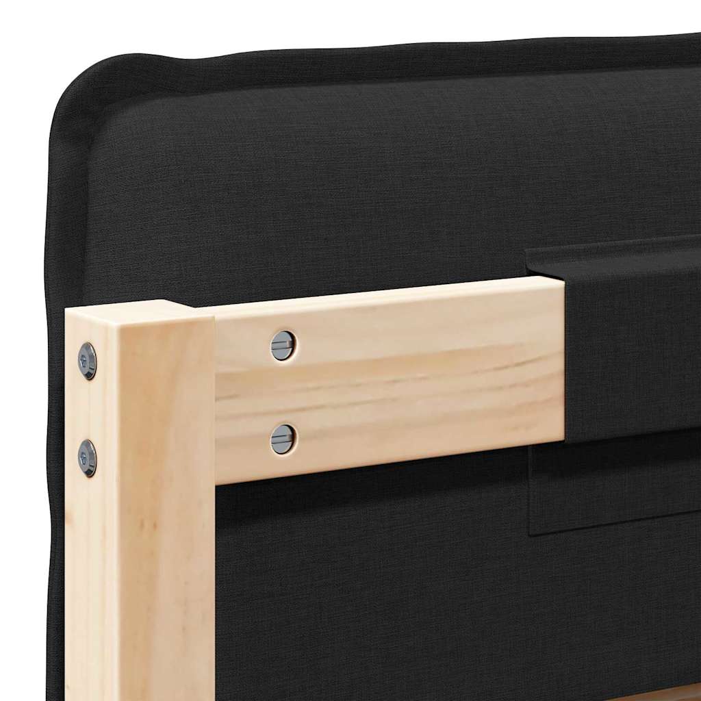 vidaXL Ταπετσαρισμένο κεφαλάρι με κεφαλάρι Φυσικό και Μαύρο 75 cm