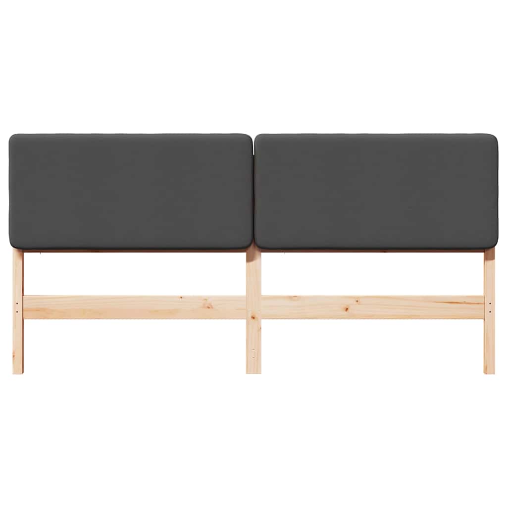 vidaXL Ταπετσαρισμένο κεφαλάρι με κεφαλάρι Καφέ και Σκούρο Γκρι 200 cm